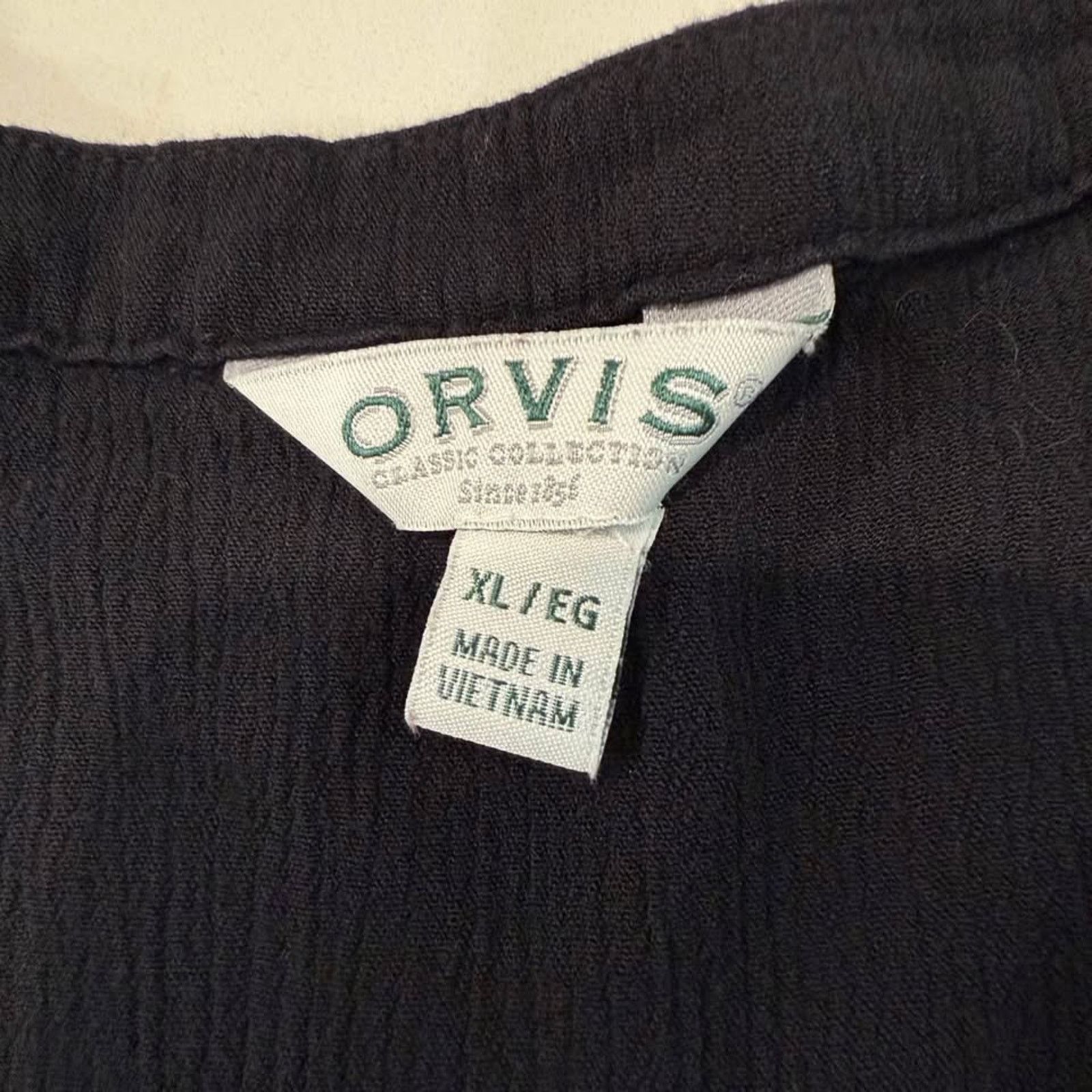 Orvis Orvis Short Sleeve Button Front V-Neck Blouse Women's XL Size XL / US 12-14 / IT 48-50 - 4 Thumbnail
