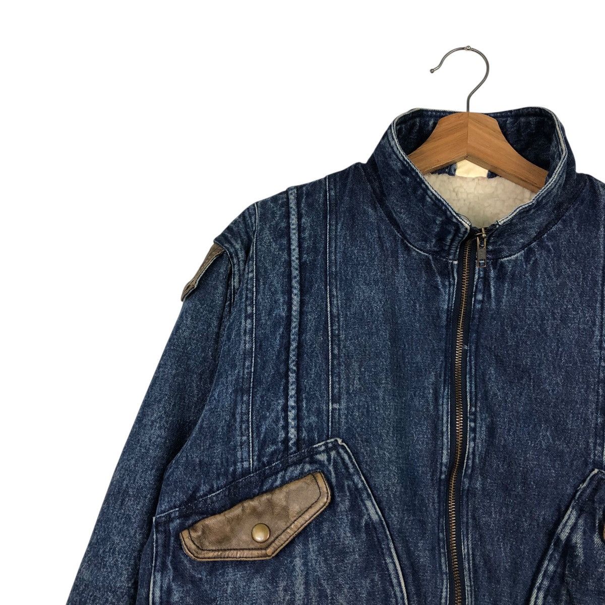 Japanese Brand 📌Vintage Bomber Denim Jacket Unbranded Blanket Issey Miyake Size US M / EU 48-50 / 2 - 8 Thumbnail