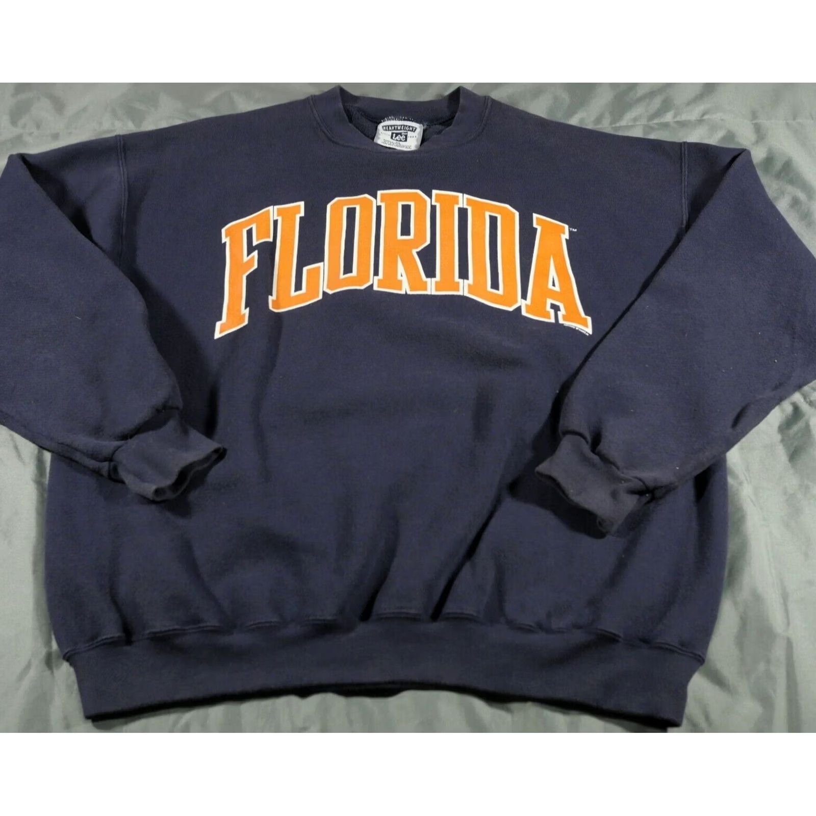 Lee VINTAGE Lee Sweatshirt Mens XL Crew Neck Blue Orange University Spell Out Size US XL / EU 56 / 4 - 2 Thumbnail