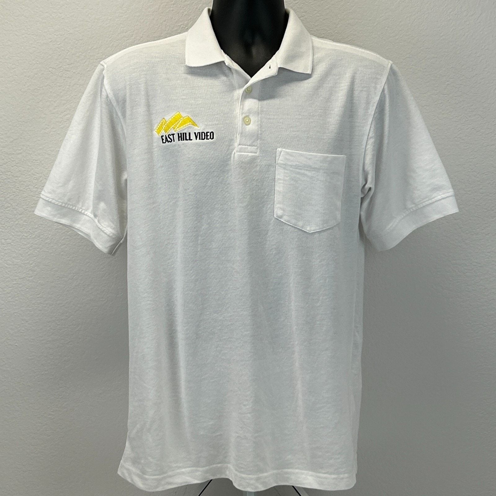 Harriton Vintage Y2Ks East Hill Video Polo Shirt Media M Medium Size US M / EU 48-50 / 2 - 2 Thumbnail