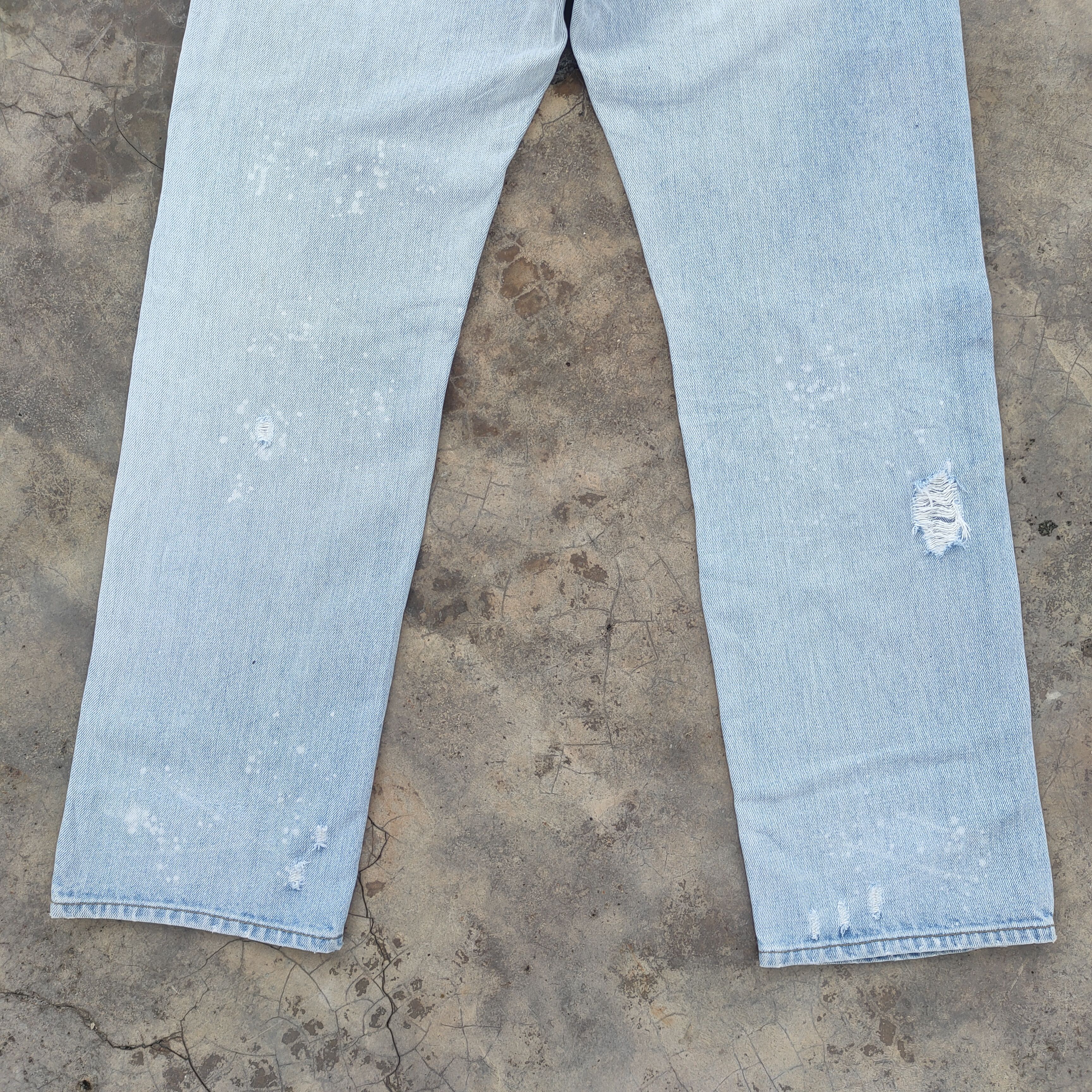 Japanese Brand Vtg Japanese faded double waist distressed jeans denim Size US 34 / EU 50 - 9 Thumbnail