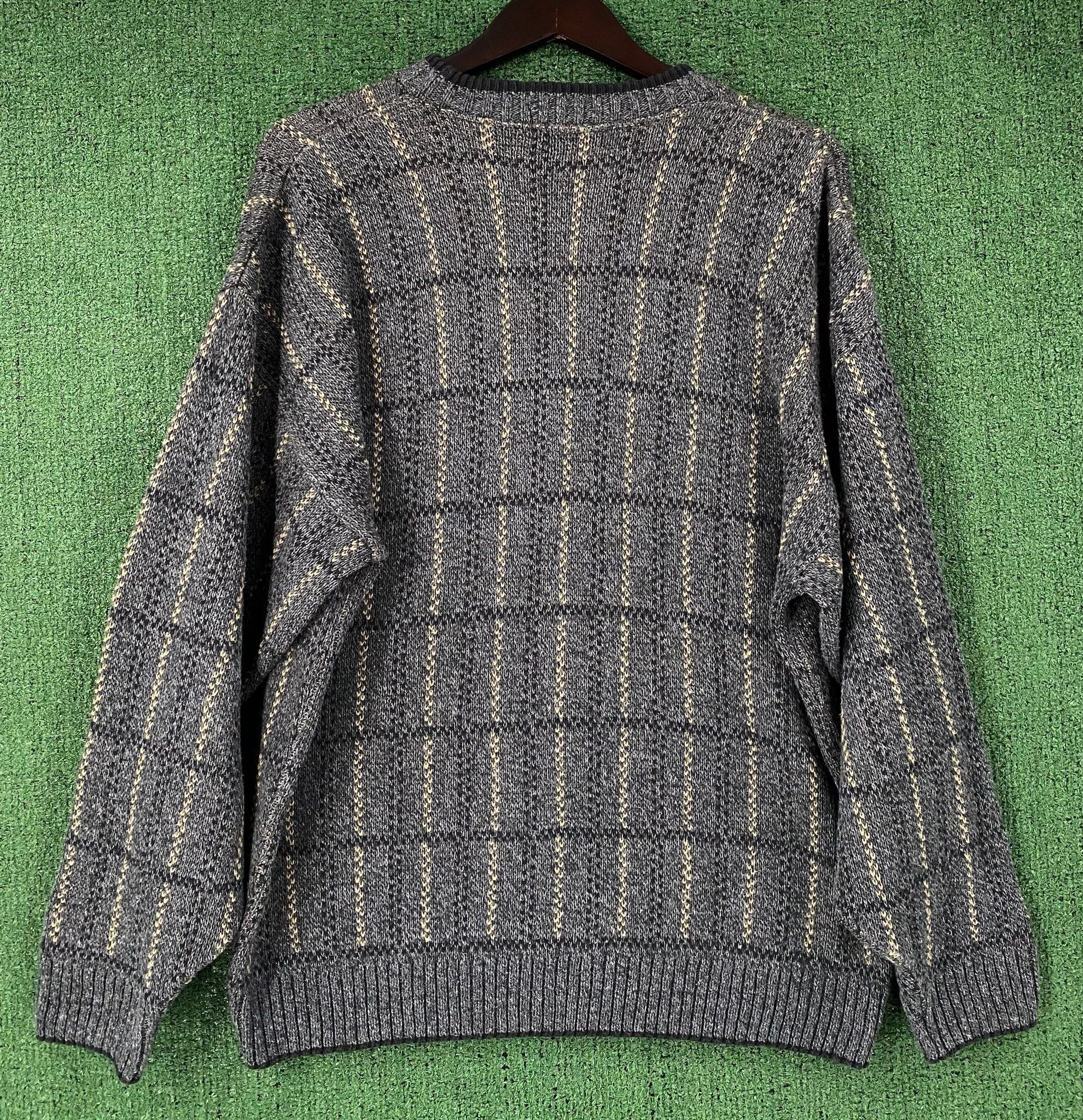 Bill Blass 90’s Bill Blass Grey Patterned Cotton Knit Sweater Large Size US L / EU 52-54 / 3 - 3 Thumbnail