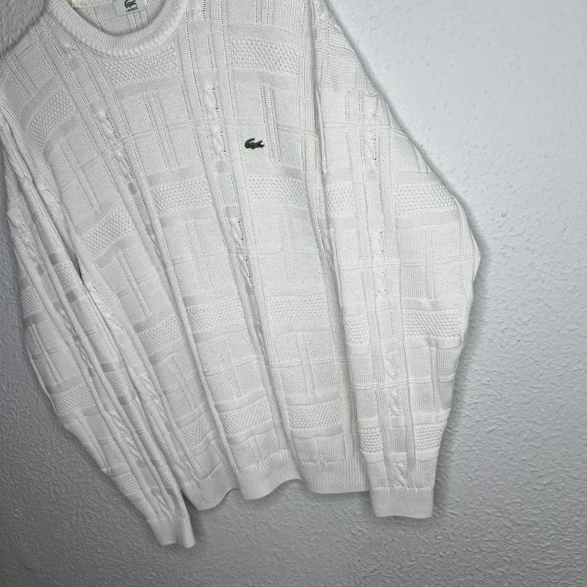Lacoste Vintage Lacoste Knitwear Sweater Jumper White Logo Cable Size US M / EU 48-50 / 2 - 3 Thumbnail
