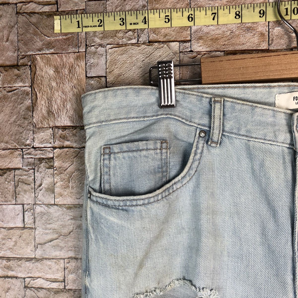 Japanese Brand Forever 21 Blue ripped Distressed Denim Pants #A1004 Size 33" - 7 Thumbnail