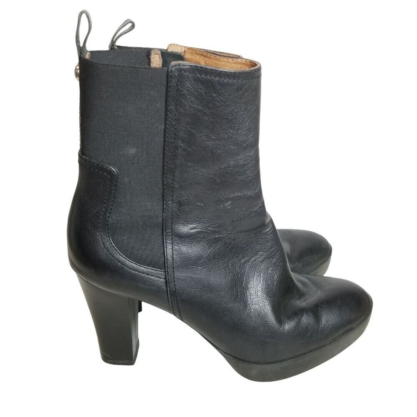 Donald J Pliner Womens Milan Black Leather Heeled Boots 8.5M