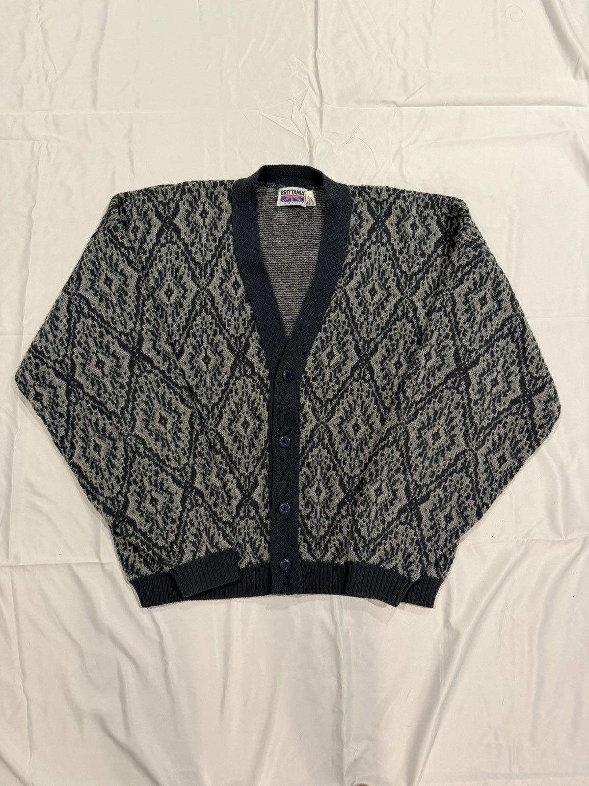 Vintage CRAZY PATTERN VINTAGE BOXY FIT CARDIGAN BRITTANIA / SIZE M-L Size US L / EU 52-54 / 3 - 1 Thumbnail