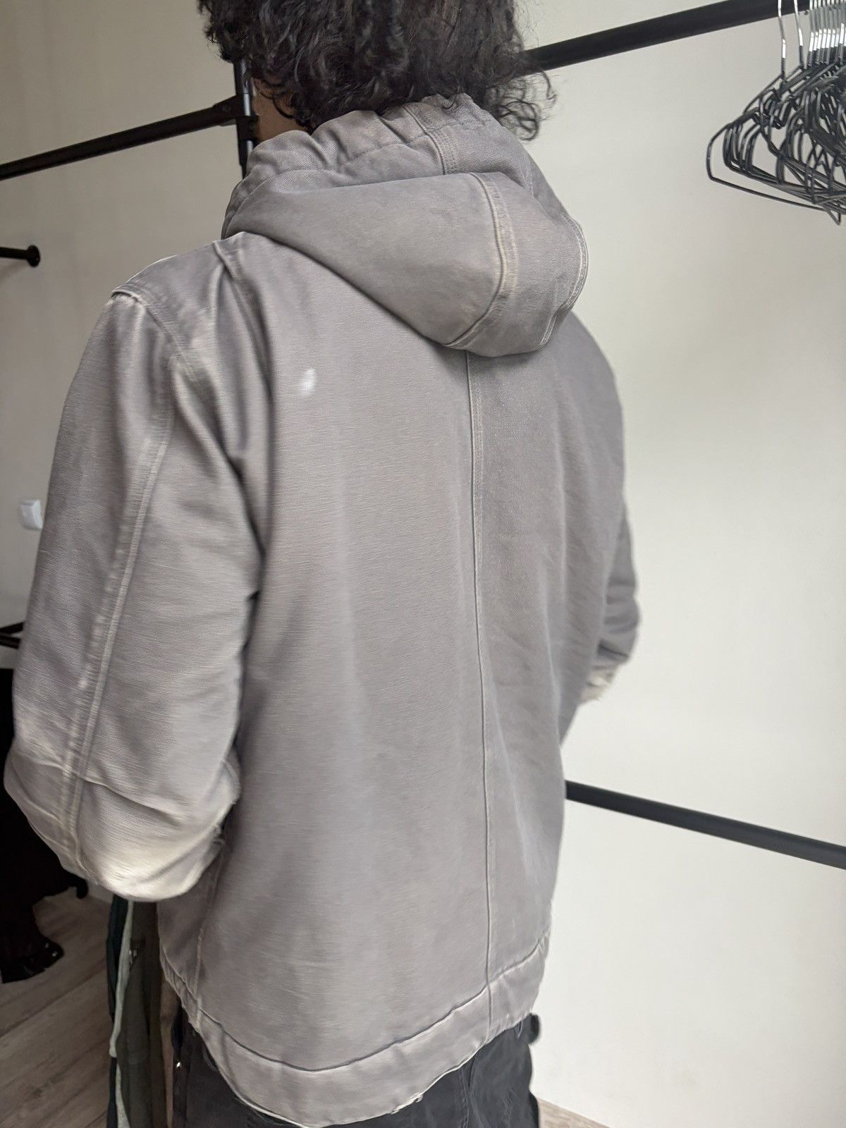 Carhartt Carhartt Hooded Duck Canvas Work Jacket Faded Distressed Size US L / EU 52-54 / 3 - 20 Thumbnail