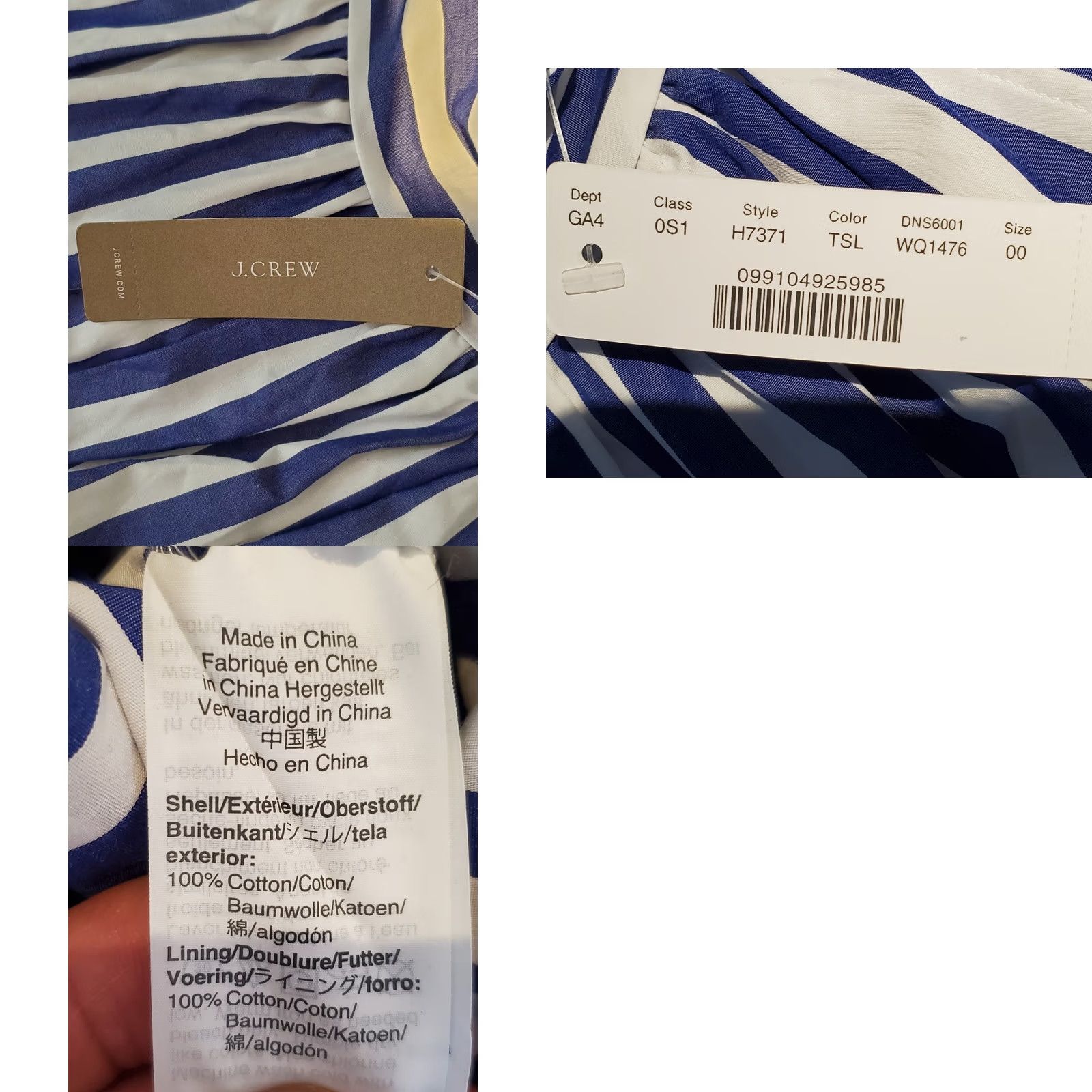 J.Crew J. Crew Blue White Striped Halter Jumpsuit H7371 Women's Size 00 NWT Size 24" / US 00 / IT 34 - 8 Thumbnail