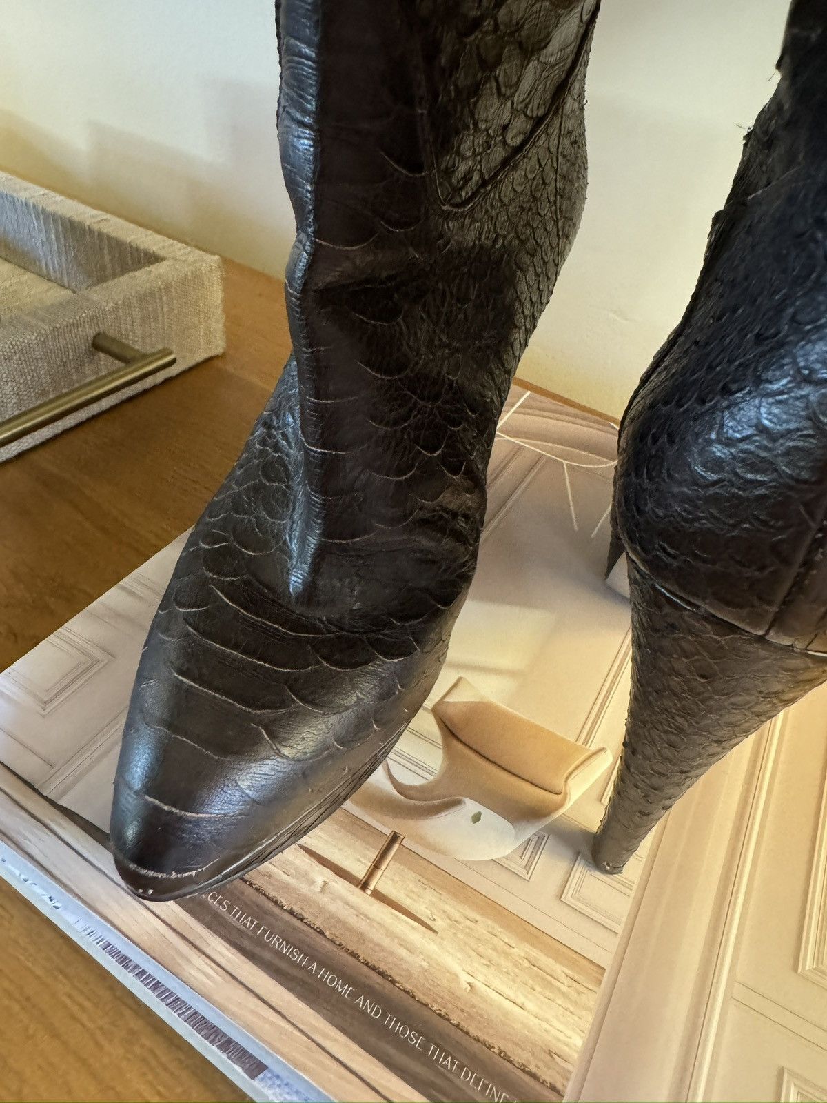 Sergio Rossi Sergio Rossi Made in Italy Snake Skin Platform Boot Size 37 Size US 7 / IT 37 - 5 Thumbnail