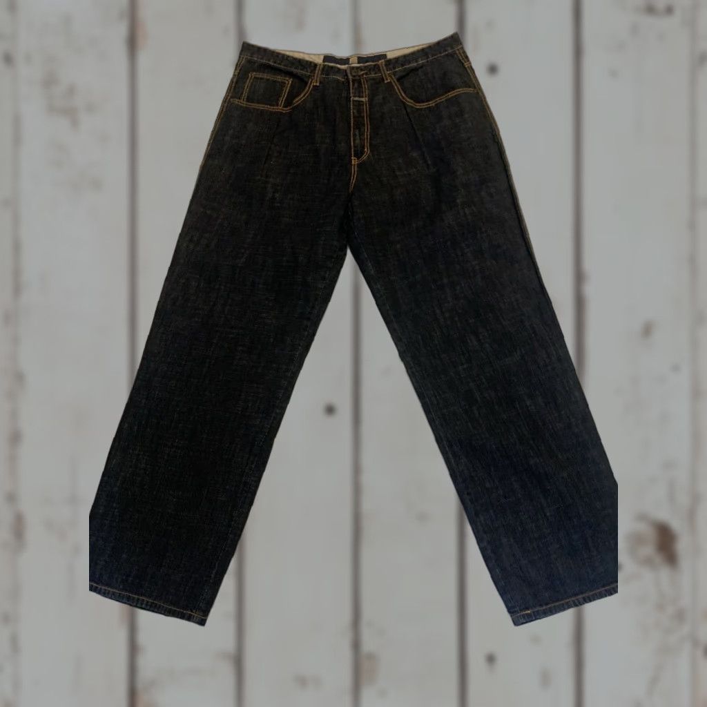 VINTAGE Girbaud Jeans Men 40 Waist Baggy Wide-Leg Black Cotton