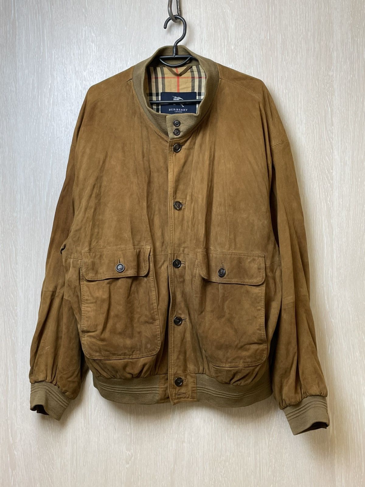 Burberry Vintage Burberry Leather Bomber Jacket Size US XL / EU 56 / 4 - 1 Thumbnail