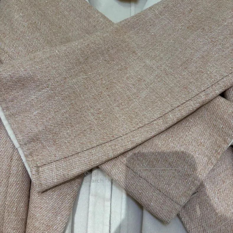 Hermes Hermes Beige Cashmere, Linen, and Silk Notched Lapel Long Size XS / US 0-2 / IT 36-38 - 6 Thumbnail