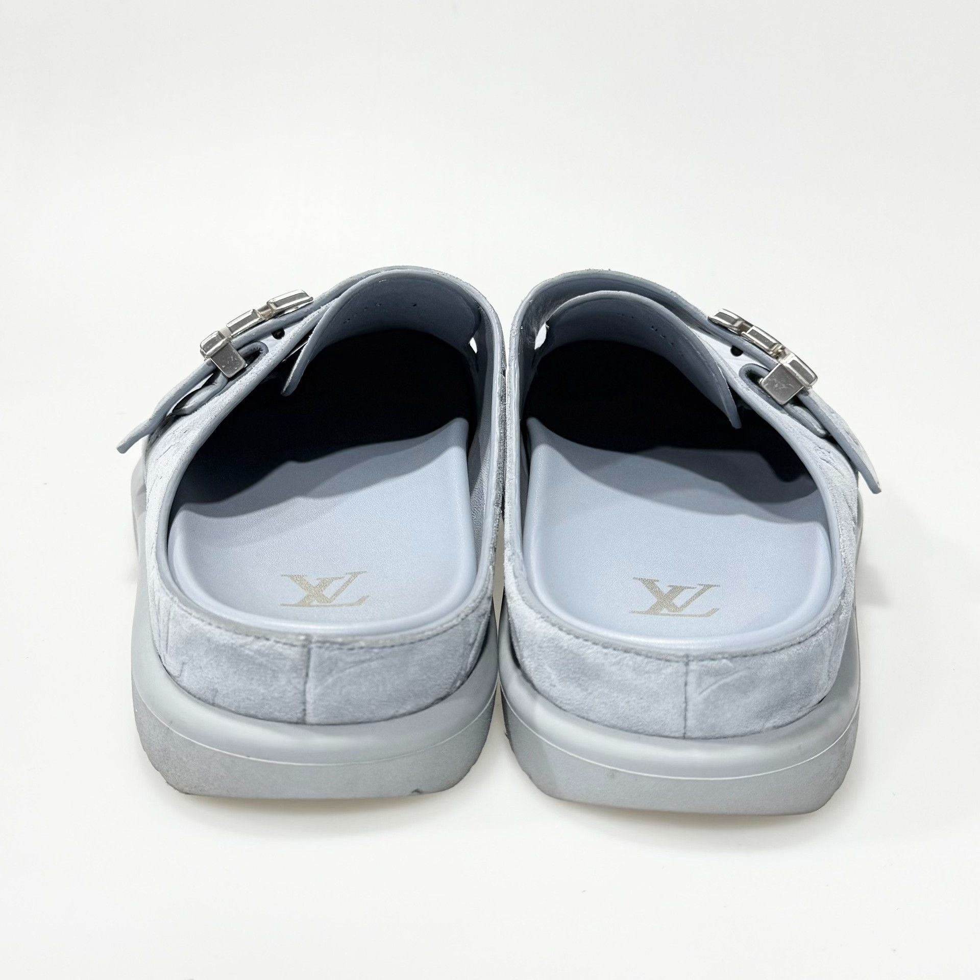 Louis Vuitton Louis Vuitton Blue Suede Monogram Mules Size US 8 / EU 41 - 5 Thumbnail