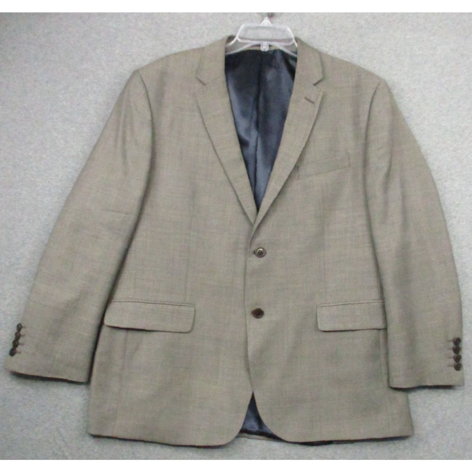 Vintage ALEXANDRE LONDON Tailored European Blazer JACKET 44 Short Black Gray Notch Lapel Single-Breasted 2-Button Mens Blazer Size 44R - 2 Thumbnail