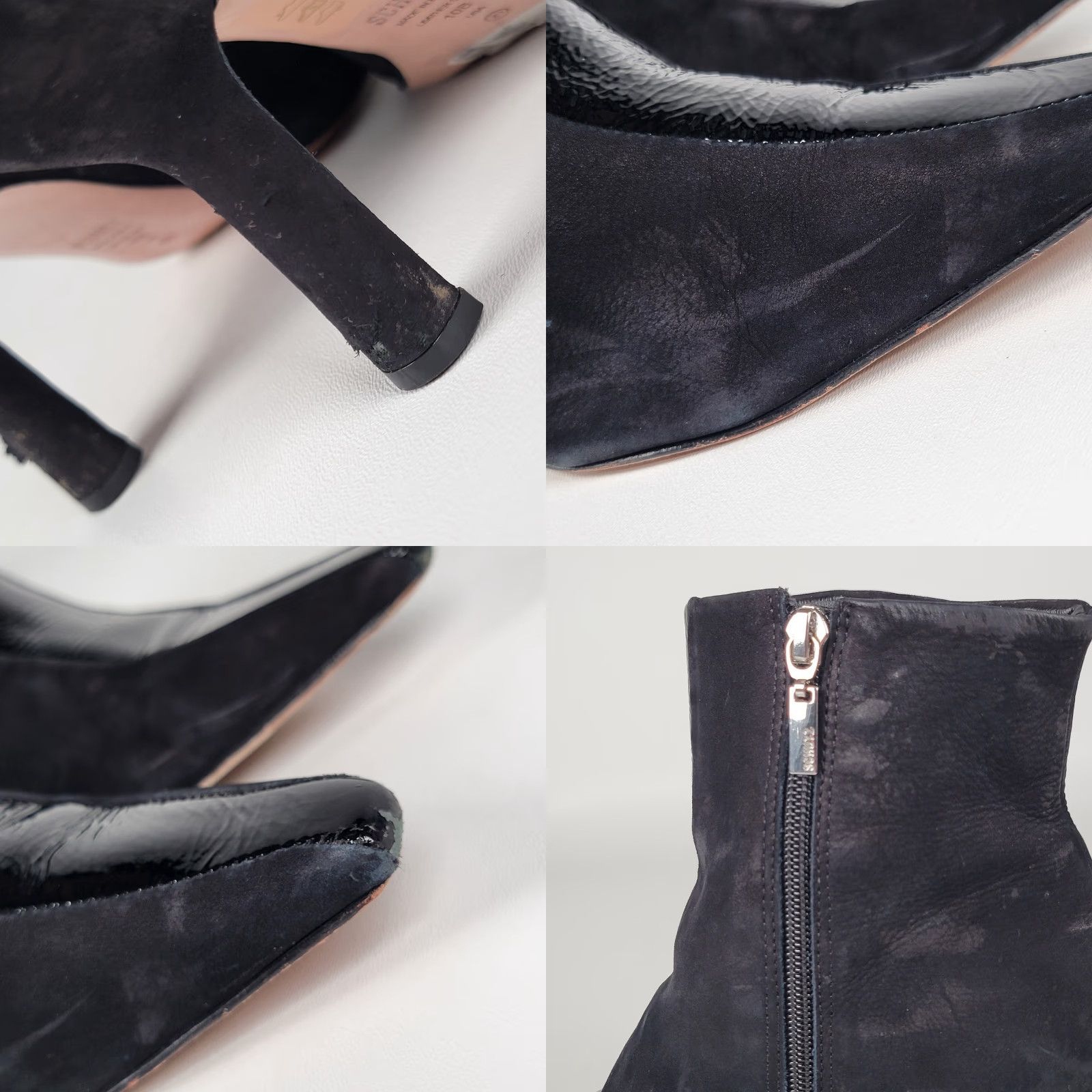 SCHUTZ Schutz Bootie Women Black Leather Size 10 Ankle Zip Pointed Toe Stiletto Heel 2-2.9in Leather Lining Comfort Casual Vintage: No Size US 10 / IT 40 - 9 Thumbnail