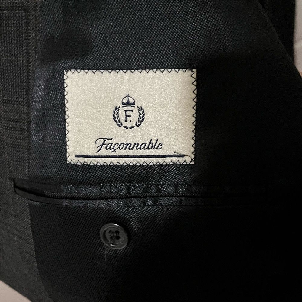Faconnable Faconnable Black Plaid Men's Blazer Size 44R - 5 Thumbnail