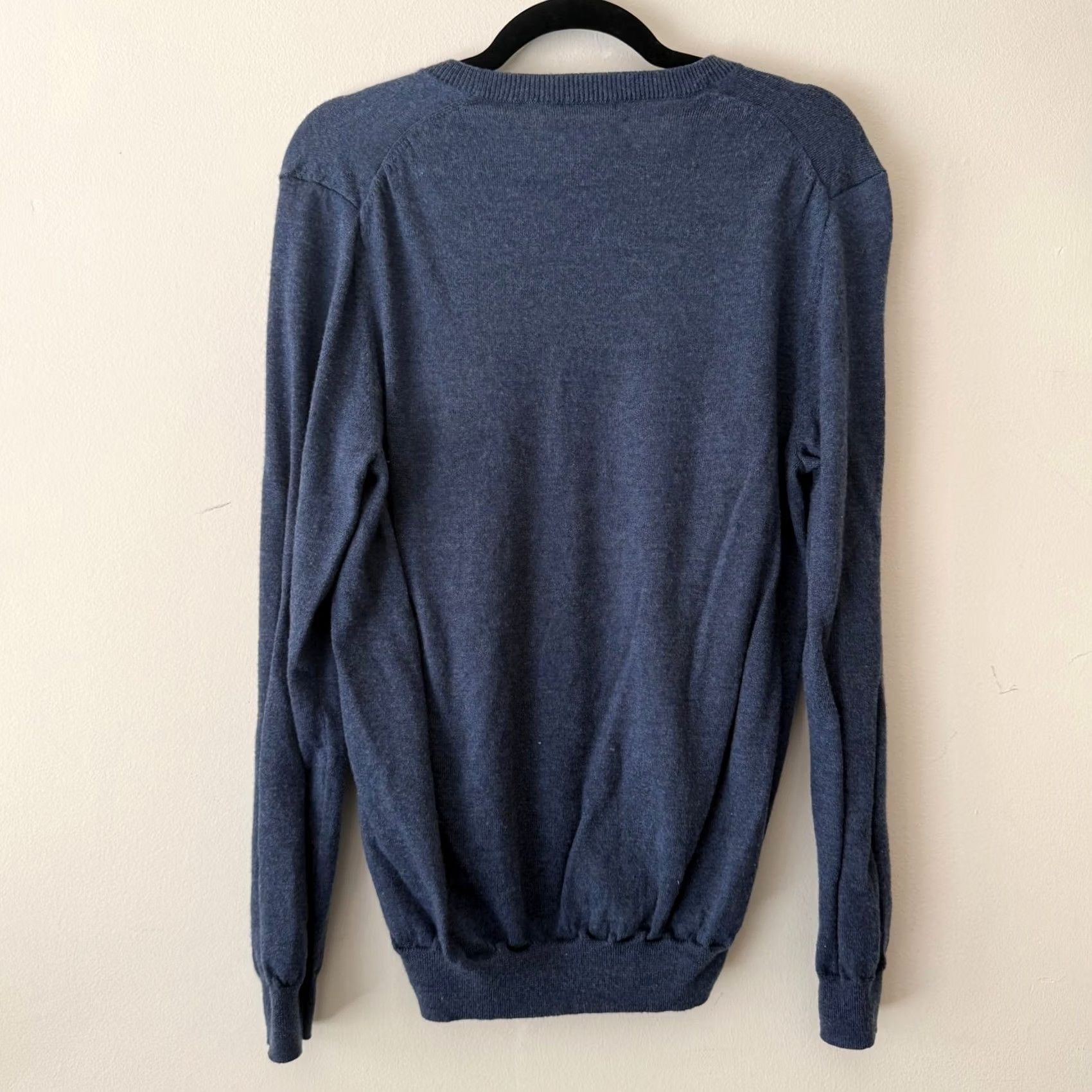 Joseph Abboud Joseph Abboud 100% Extra Fine Merino Wool Blue V-Neck Long Sleeve Pullover Sweater L Mens Size US L / EU 52-54 / 3 - 4 Thumbnail