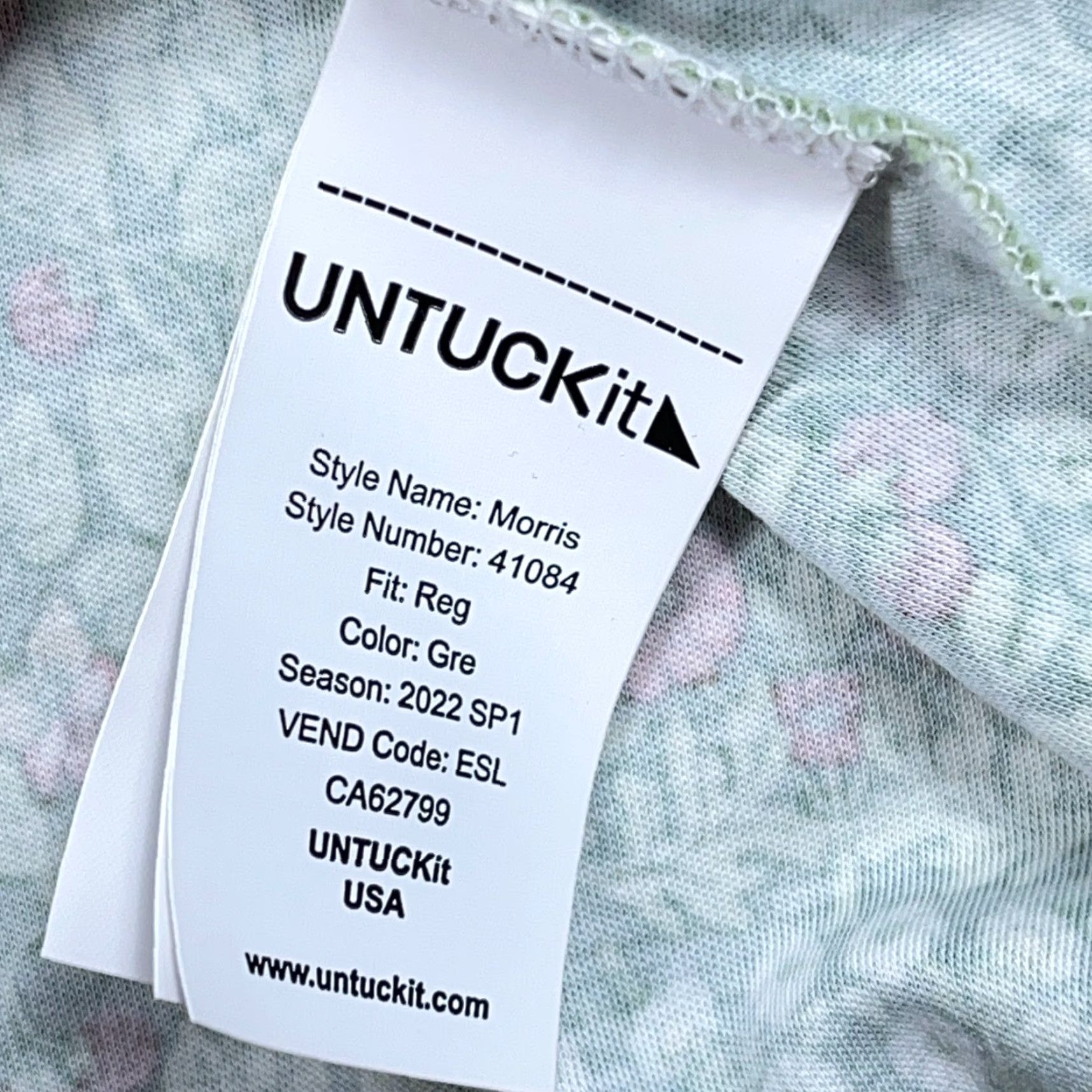 UNTUCKit UNTUCKit Polo Shirt Men 2XL Green Floral Pima Cotton Golf Beach Polo Clothing) Size US XXL / EU 58 / 5 - 6 Thumbnail