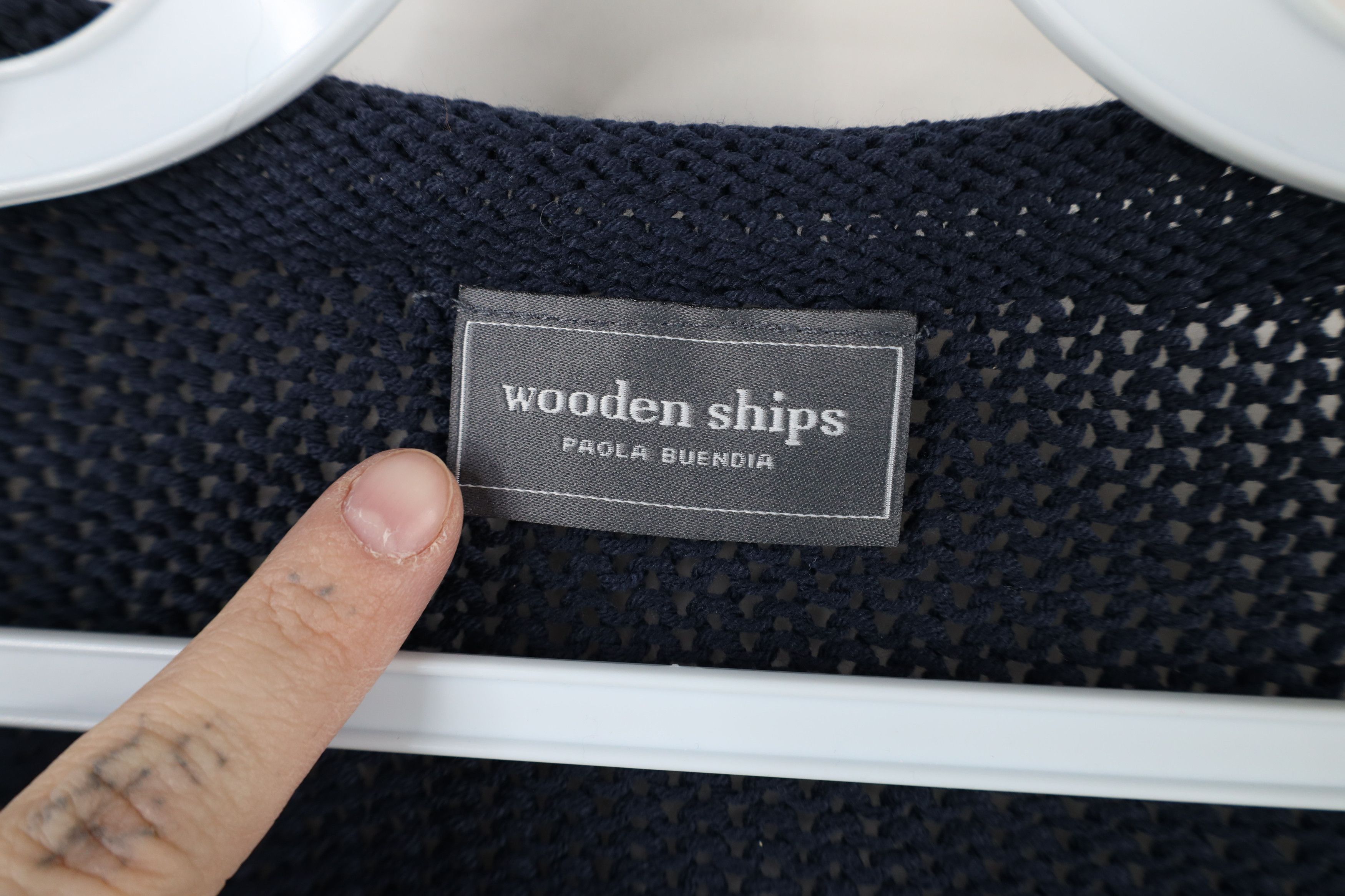 Vintage Wooden Ship Boat Anchor Marled Knit Sweater Blue Size M / US 6-8 / IT 42-44 - 5 Thumbnail
