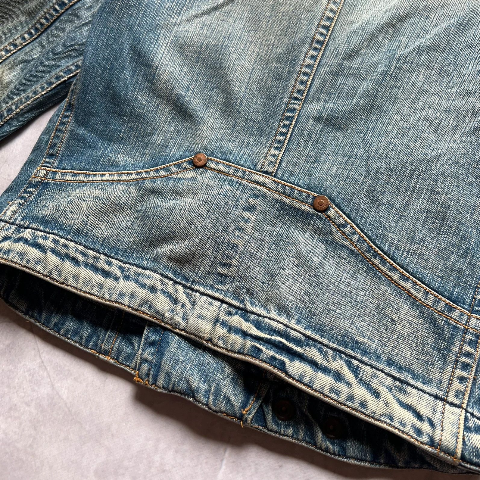 Hysteric Glamour 00s Japan Cropped bomber Denim Biker Jacket Side zip Y2K Size M / US 6-8 / IT 42-44 - 13 Thumbnail