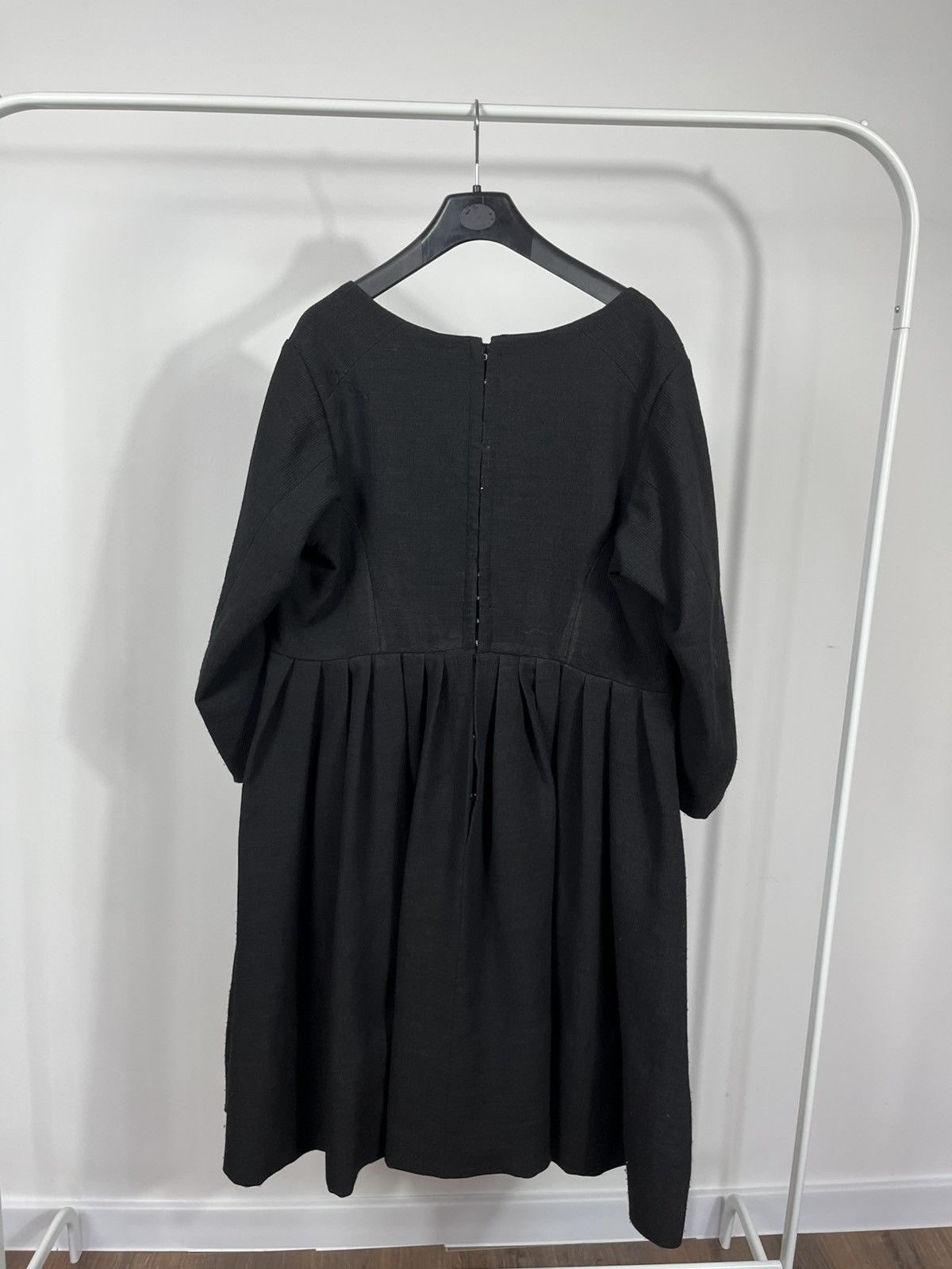 Vintage Rare Antique Black Pleated Dress With Hooks & Lining Size L / US 10 / IT 46 - 11 Thumbnail