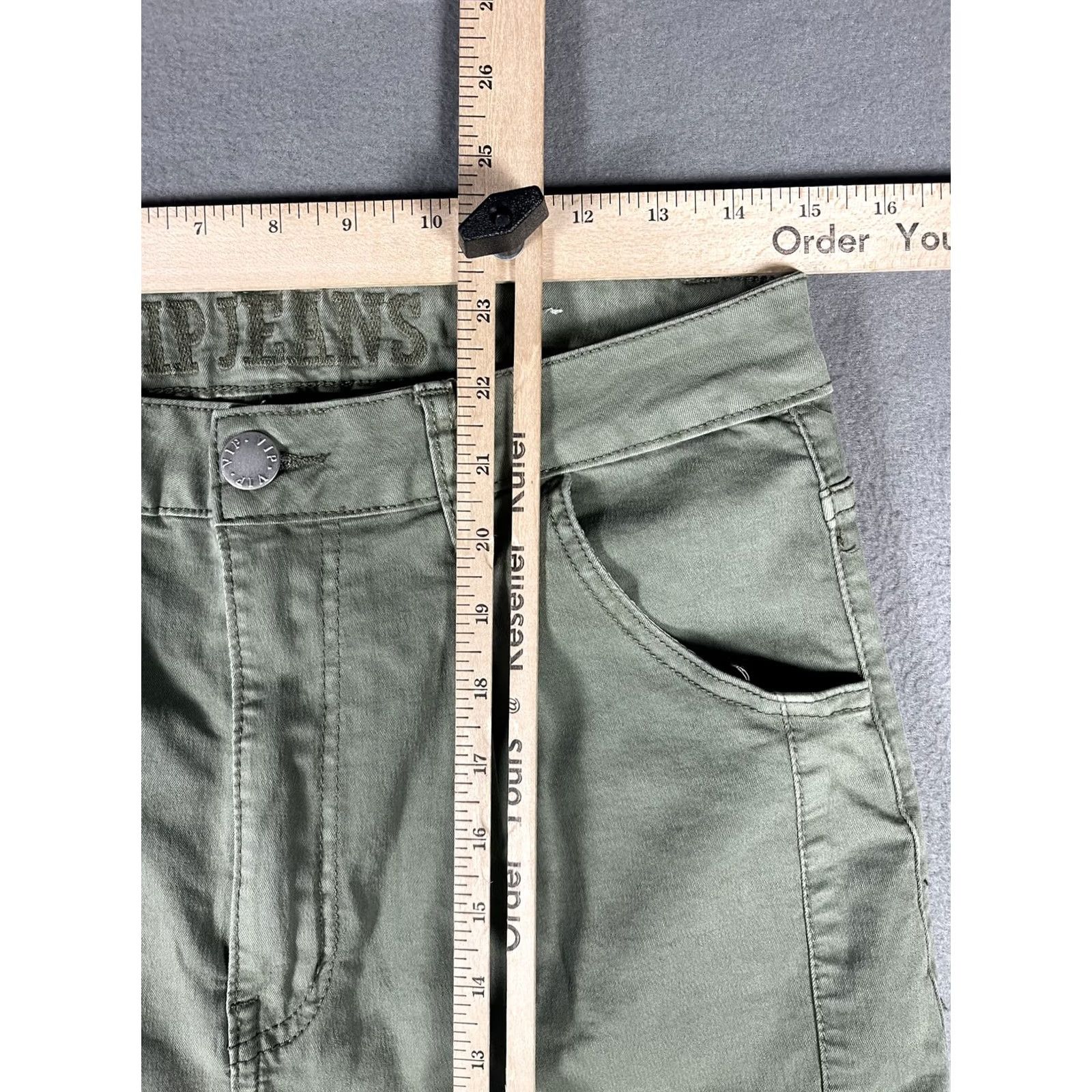 Vintage VIP JEANS Cargo Pants Womens Size 15/32 Green Elastic Hem Pockets Casual Utility Size 36" / US 14 / IT 50 - 5 Thumbnail