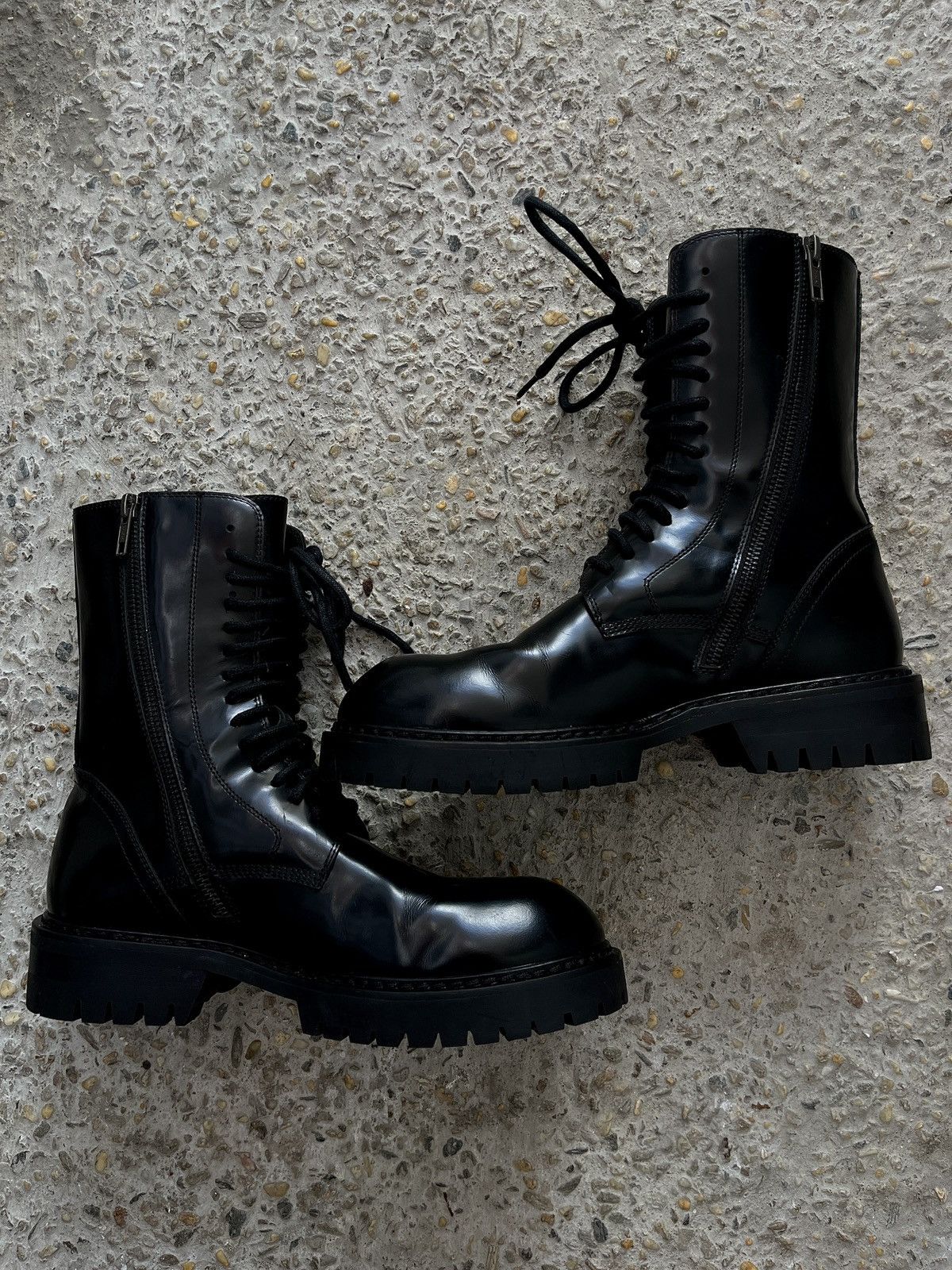 Ann Demeulemeester Alec Patent Leather Combat Boots Size US 8 / IT 38 - 6 Thumbnail