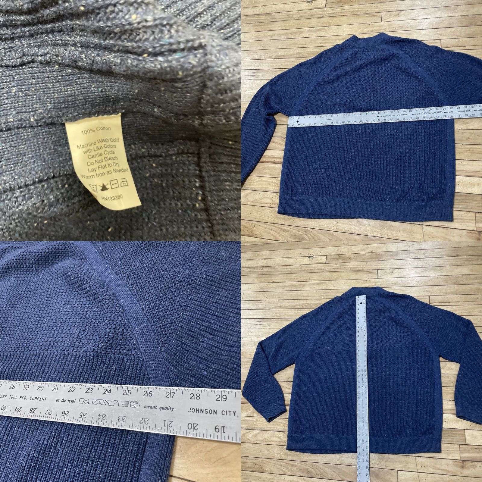 Vintage VINTAGE 32 Bar Blues Sweater Men 2XL Blue Fisherman 1/4 Zip Knit Pullover Size US XXL / EU 58 / 5 - 8 Thumbnail