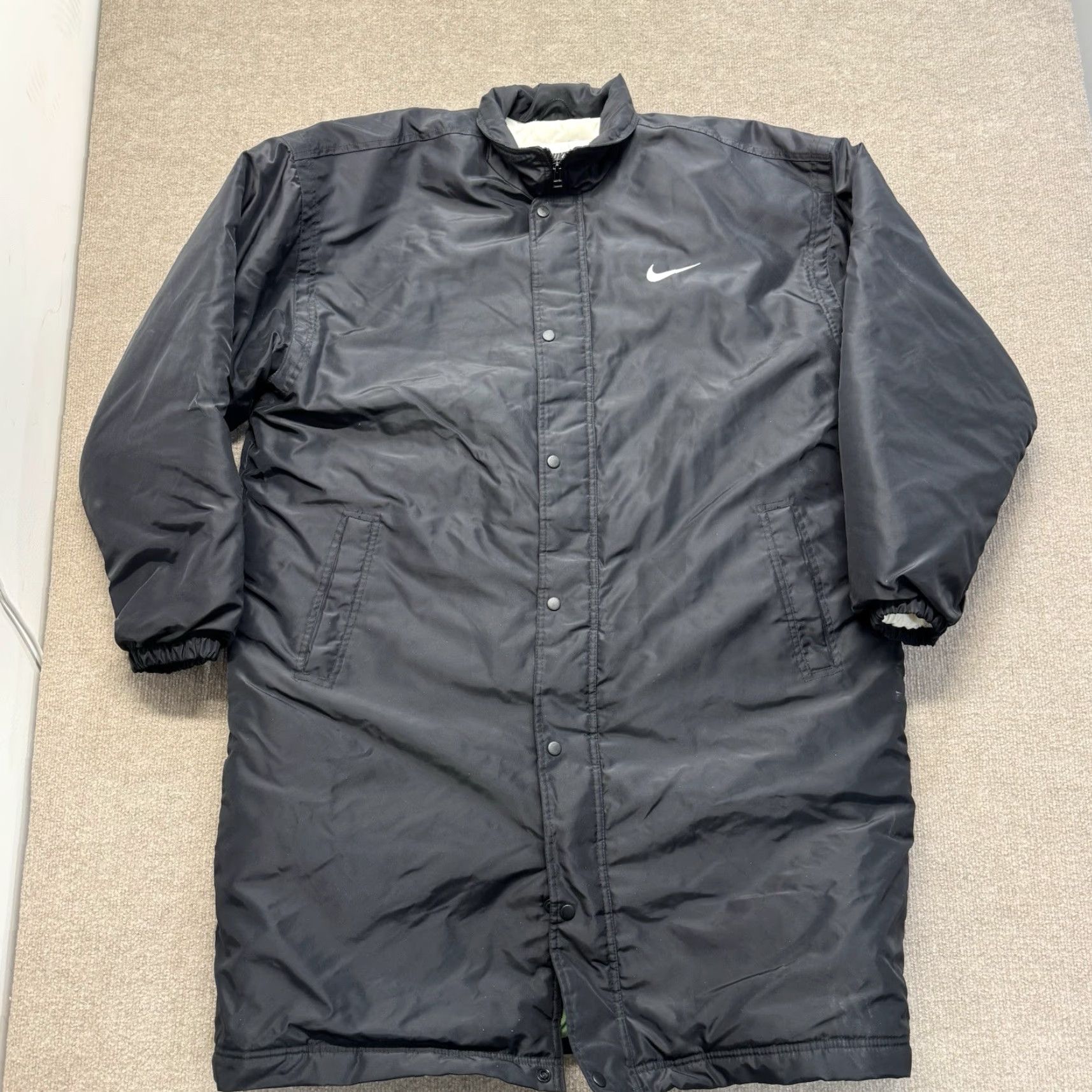 Nike VINTAGE Nike Jacket Large Black Parka Puffer Coat Zip Up Knee Length 90s Nike Dri-Fit Coat Mens Womens Unisex Adults Size US L / EU 52-54 / 3 - 2 Thumbnail