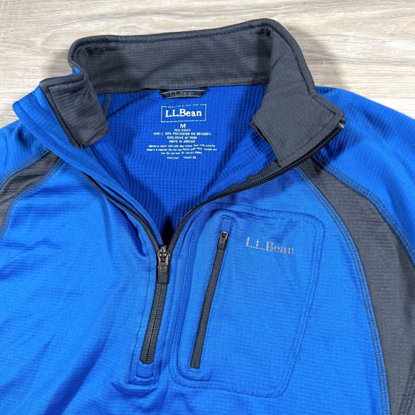 Vintage LL Bean Blue Quarter Zip Pullover Jacket Long Sleeve Chest Pocket Size Medium Men Size US M / EU 48-50 / 2 - 2 Thumbnail