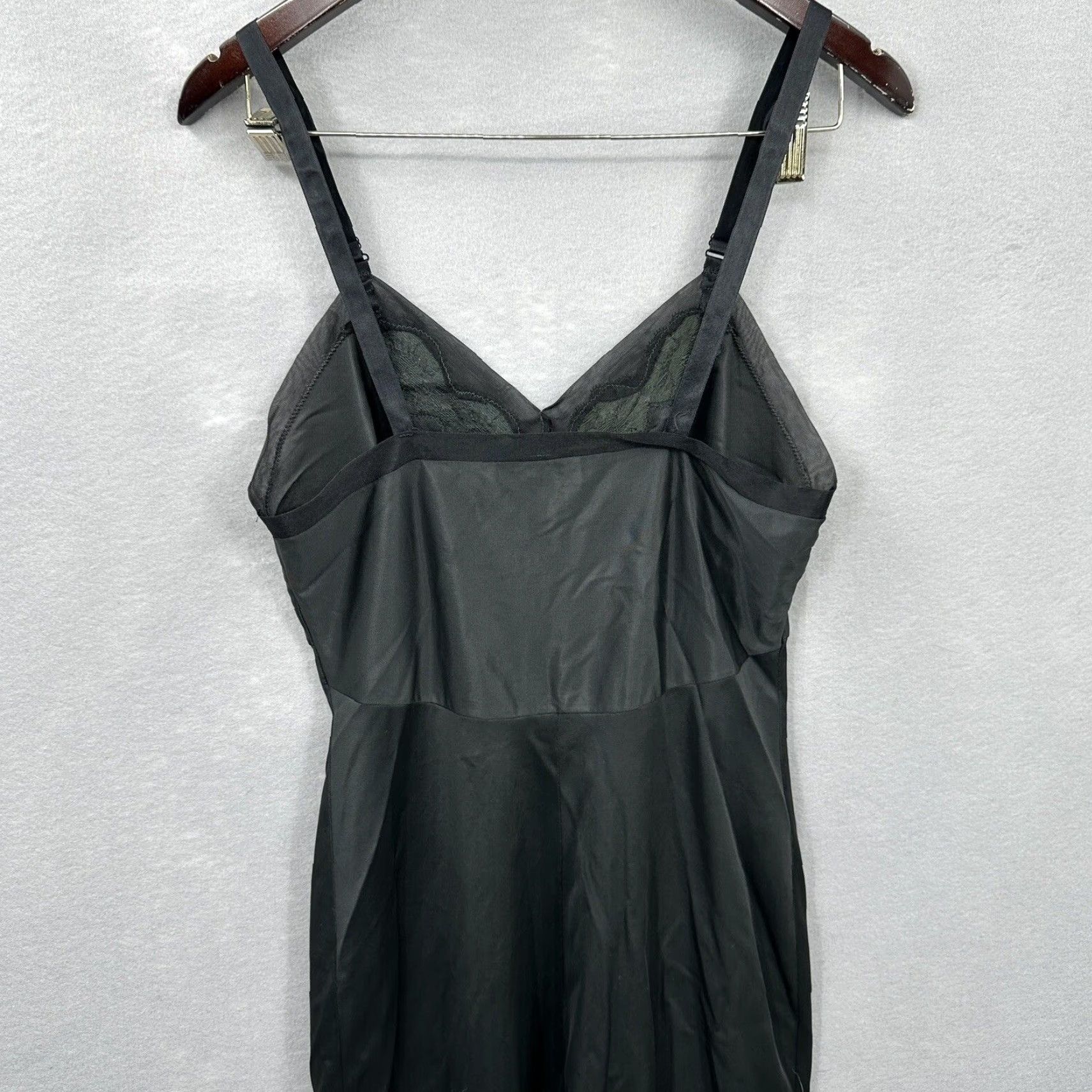 Vintage VINTAGE Vanity Fair 60s Slip Shirt S Nylon Black Bodice Lace Nightgown 1960s Womens Small N/A Size ONE SIZE - 4 Thumbnail