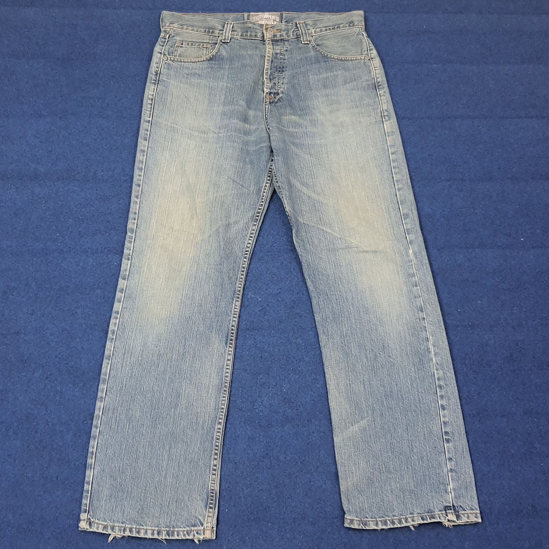 Stussy Vintage Stussy Authentic Workgear Custom Logo Jeans C228N11 Size US 35 - 5 Thumbnail
