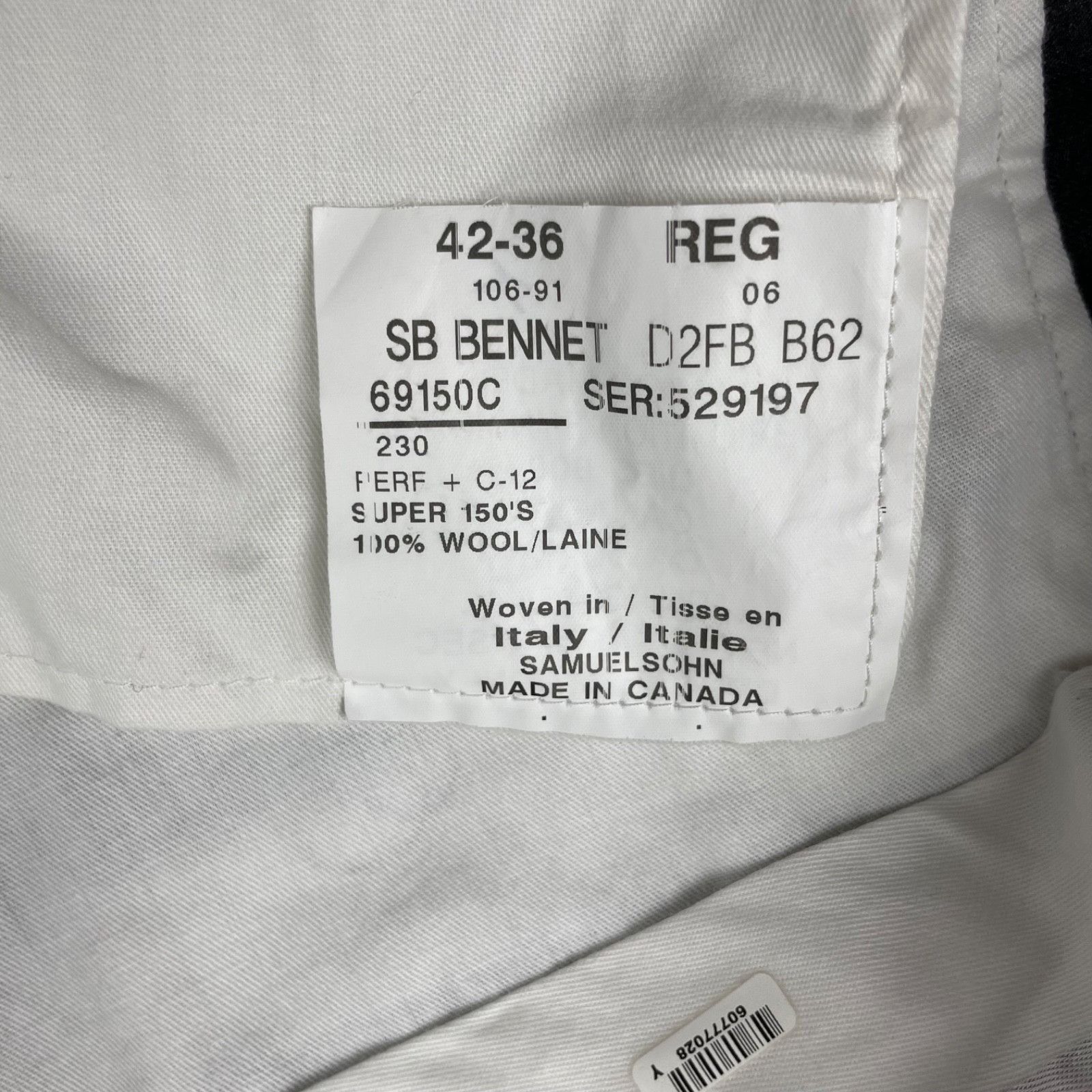 Samuelsohn Samuelsohn Men’s Bennet 100% Wool 2-Button Suit Gray • 42R | Size 42R - 17 Thumbnail