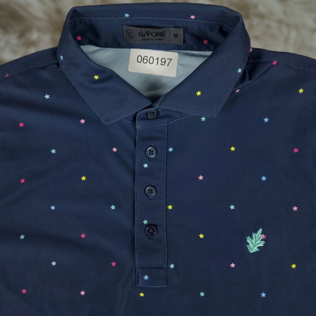 G/FORE G/FORE Polo Shirt Mens Size Medium Navy Blue Star Print Short Sleeve Golf Polo Shirt Mens Medium Navy Blue Star Print 90s? Size US M / EU 48-50 / 2 - 1 Thumbnail