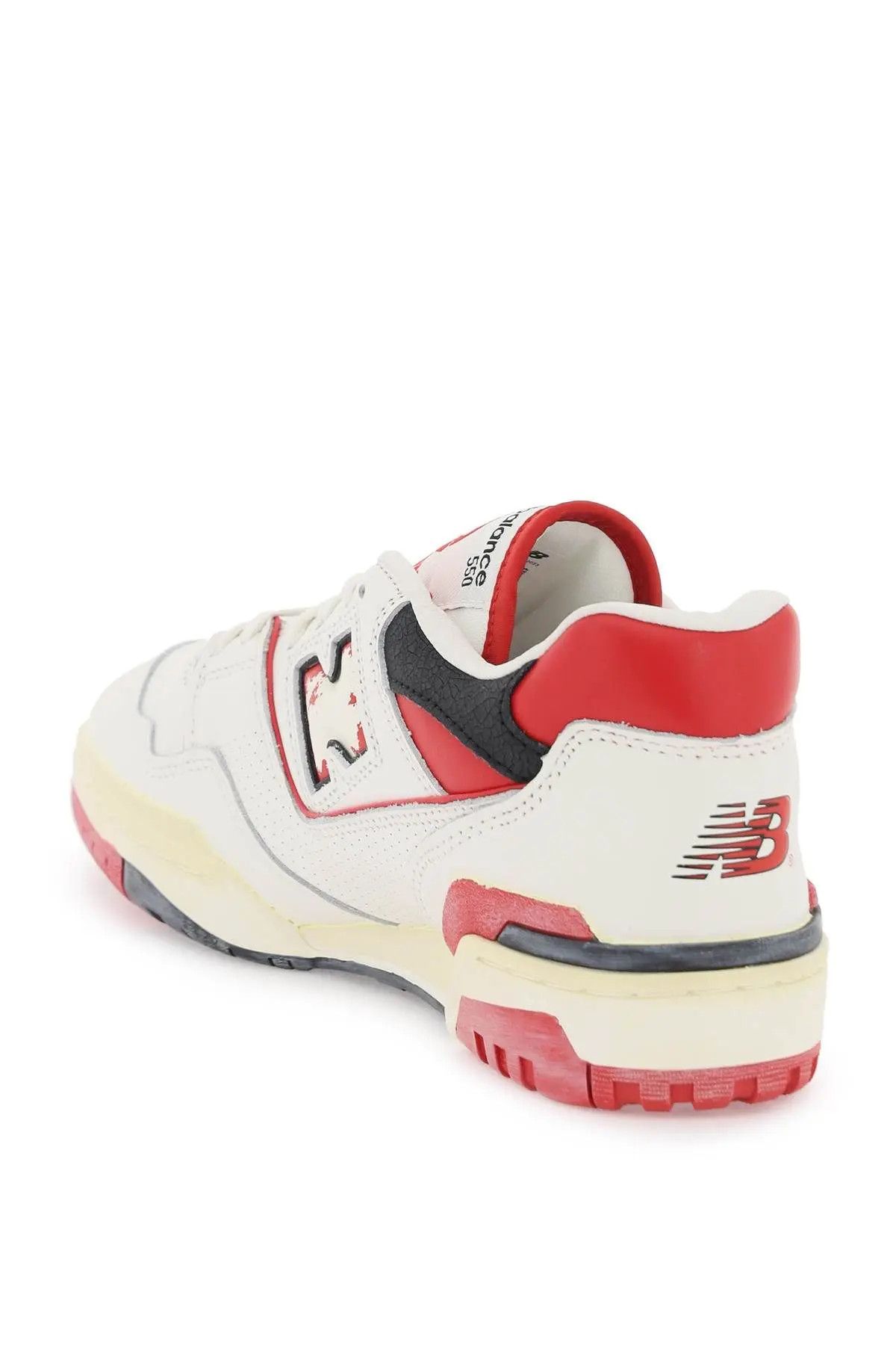 New Balance o1s22i1n0324 Unisex Vintage-effect 550 Sneakers in White Red Size US 13 / EU 46 - 2 Thumbnail
