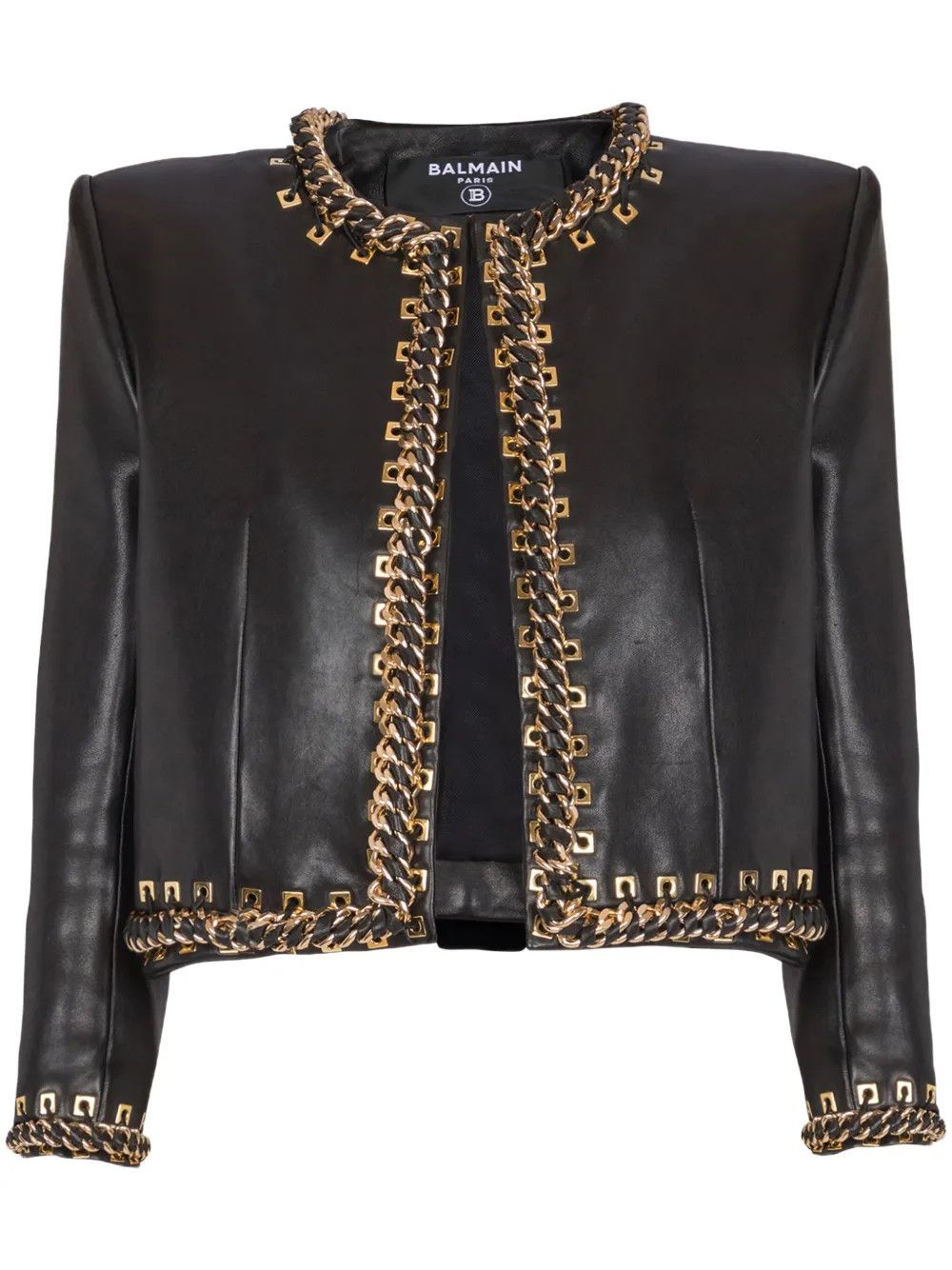 o1s1wg111225 Chain Detailing Jacket in Black