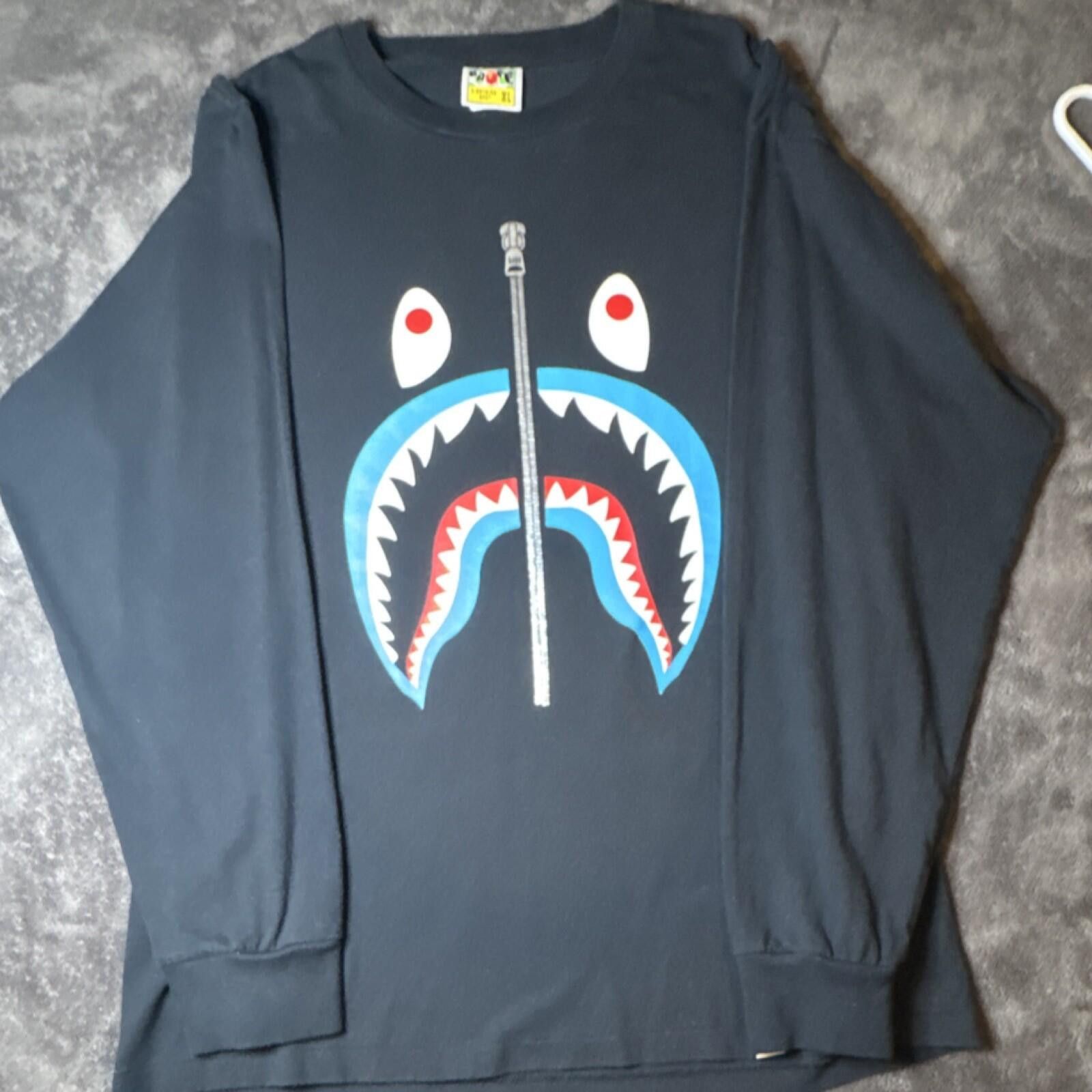 Bape A Bathing Ape Shark Graphic Black Men's Cotton T-Shirt XL Size US XL / EU 56 / 4 - 1 Thumbnail