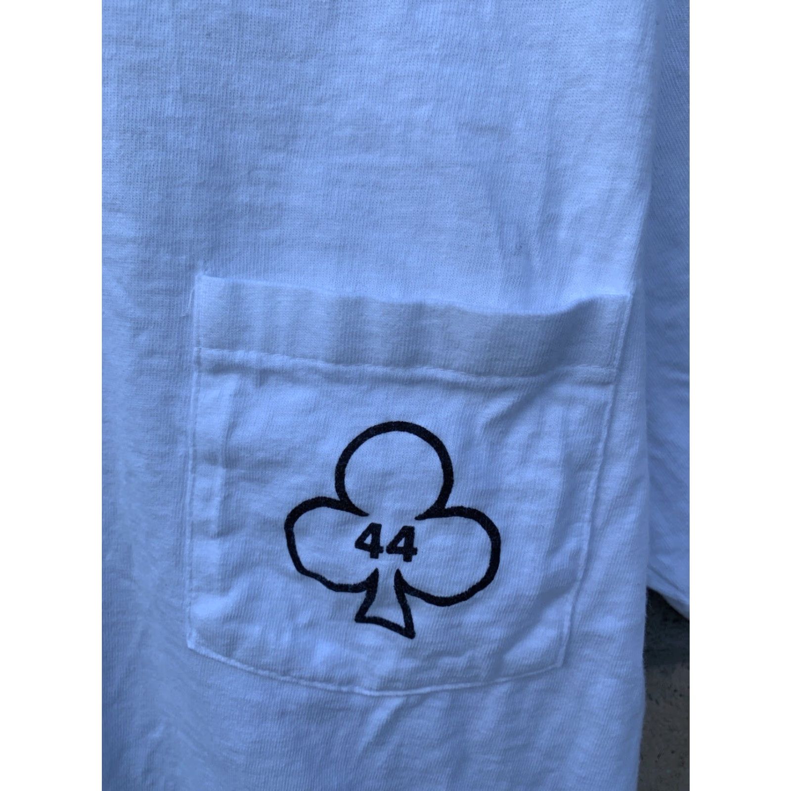 Hanes VINTAGE Hanes Beefy-T 44 Ace of Clubs Pocket T Shirt Mens M White Cotton Single Stitch Graphic Print 1980s Size US M / EU 48-50 / 2 - 3 Thumbnail