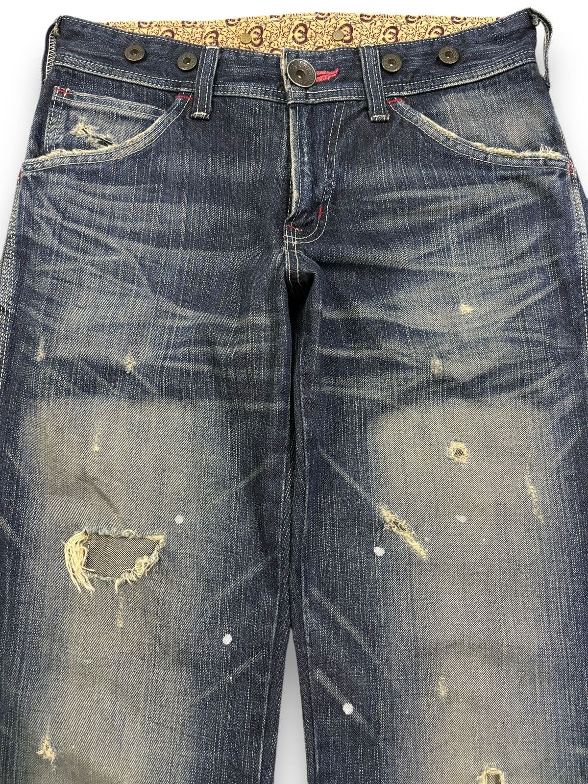 Edwin Y2K Edwin 503 BlueTrip Paint Splatter Baggy Distressed Jeans Size US 30 / EU 46 - 3 Thumbnail
