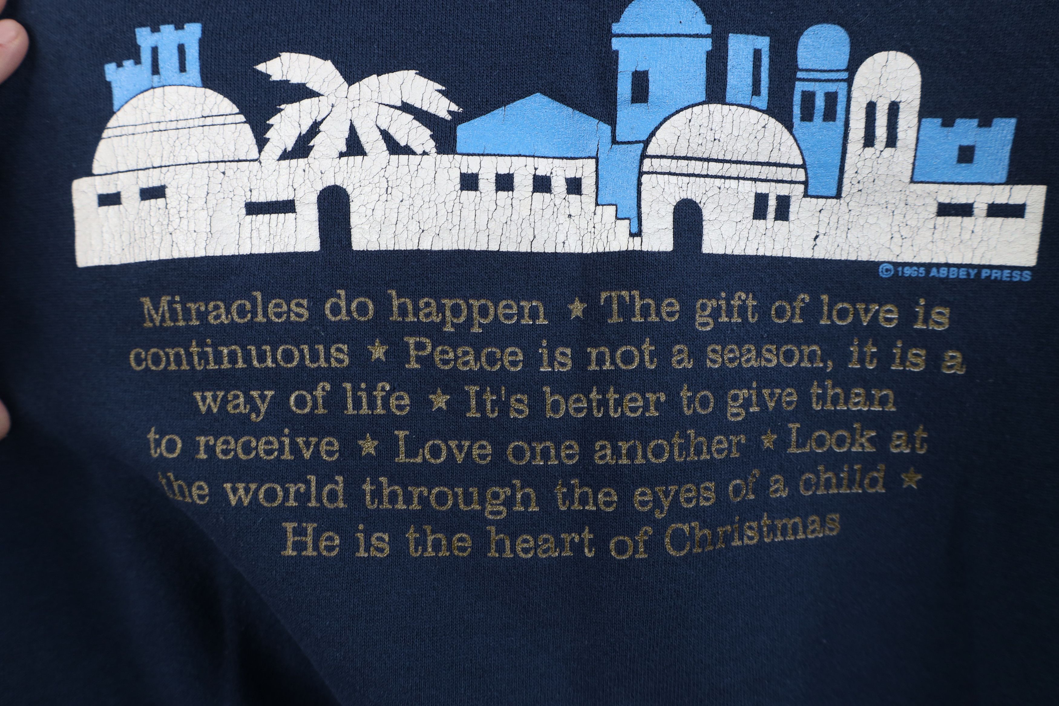 Vintage Vintage 90s About Christmas Jesus Crewneck Sweatshirt USA Size L / US 10 / IT 46 - 7 Thumbnail