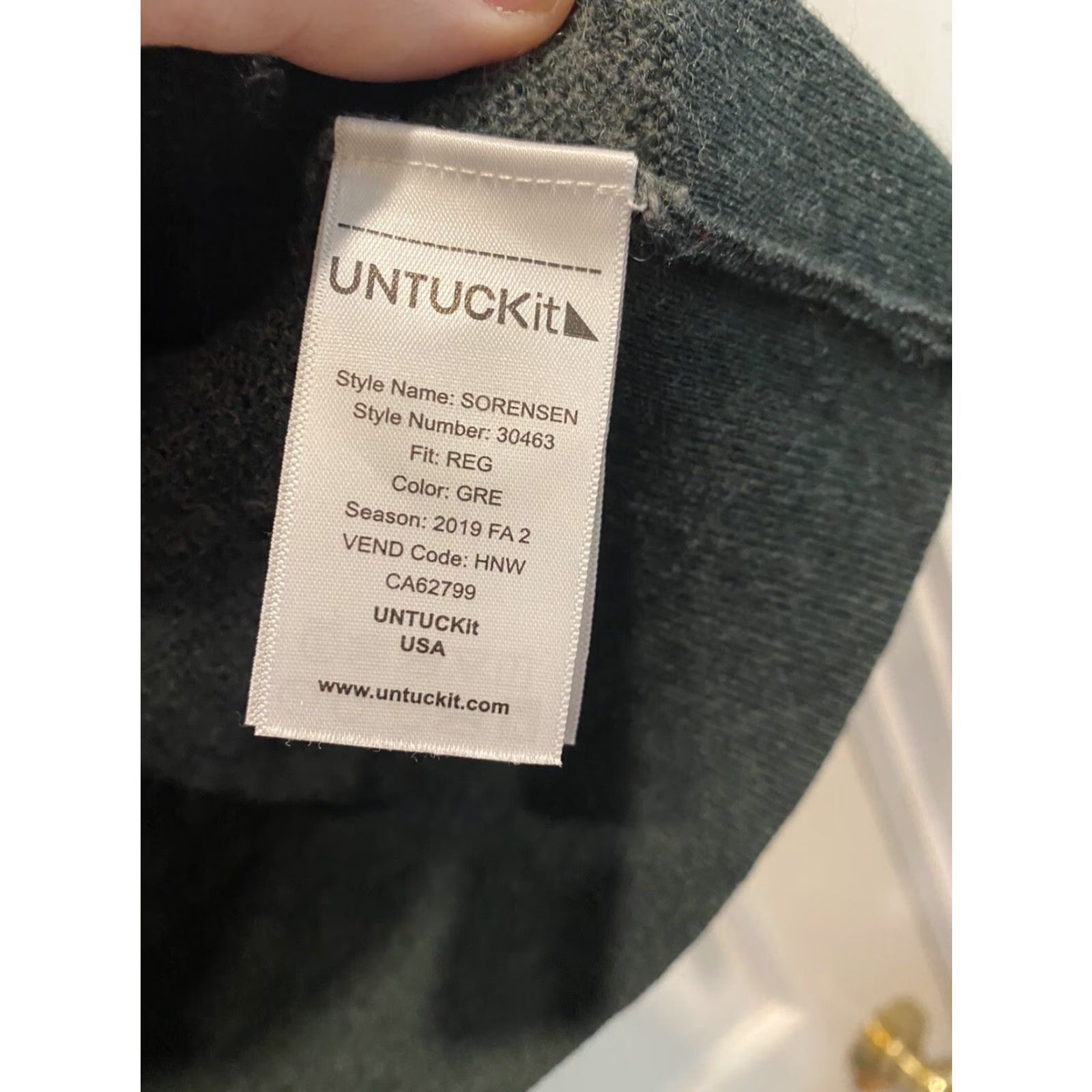 UNTUCKit UNTUCKit Mens Medium Green Sweater Long Sleeve 100% Merino Wool Size US M / EU 48-50 / 2 - 4 Thumbnail