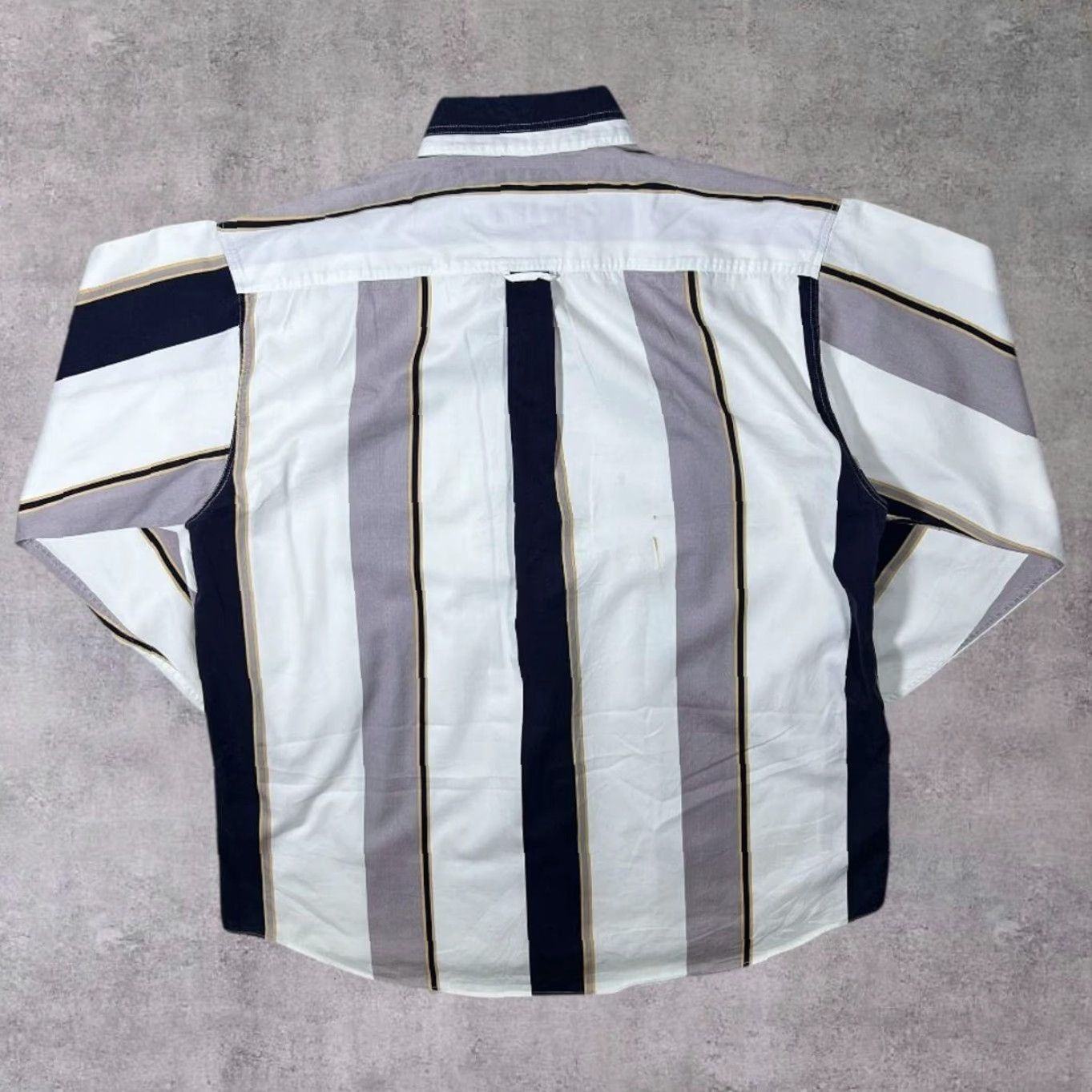 Vintage VINTAGE Trader Bay Colour Block Multi Striped Button-Up Long Sleeve Shirt XL Mens Size US XL / EU 56 / 4 - 2 Thumbnail