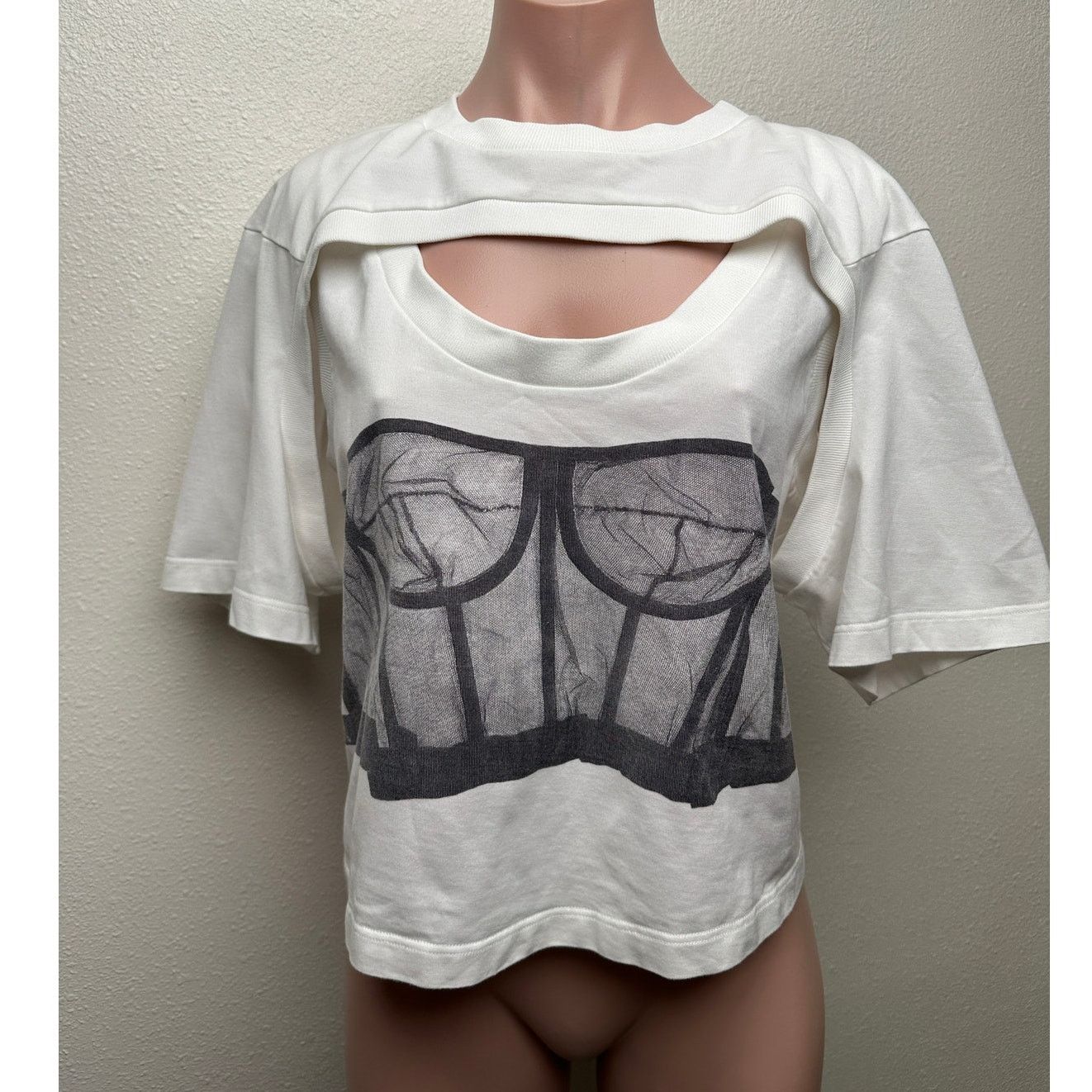 Alexander McQueen Alexander McQueen T-Shirt White Womens US M Corset Size M / US 6-8 / IT 42-44 - 1 Thumbnail