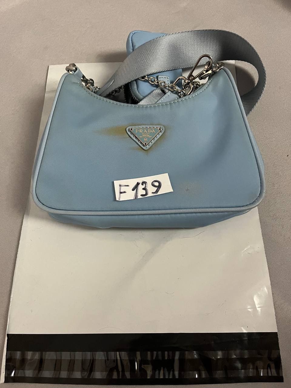 Prada Prada Bag Nylon Blue Size ONE SIZE - 12 Thumbnail