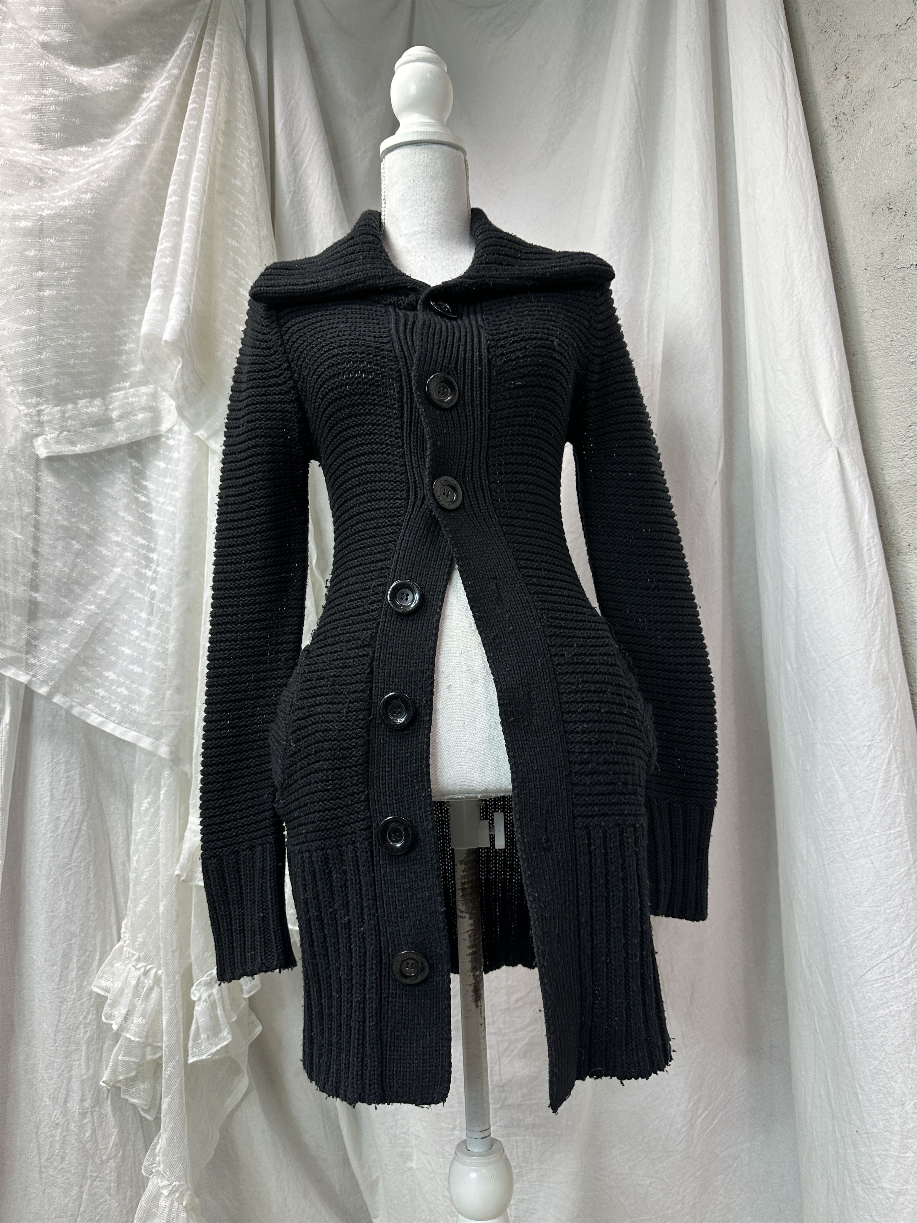 Vintage Vintage Big Collar Butonned Knitted Dress / Cardigan Y2K Size S / US 4 / IT 40 - 1 Thumbnail