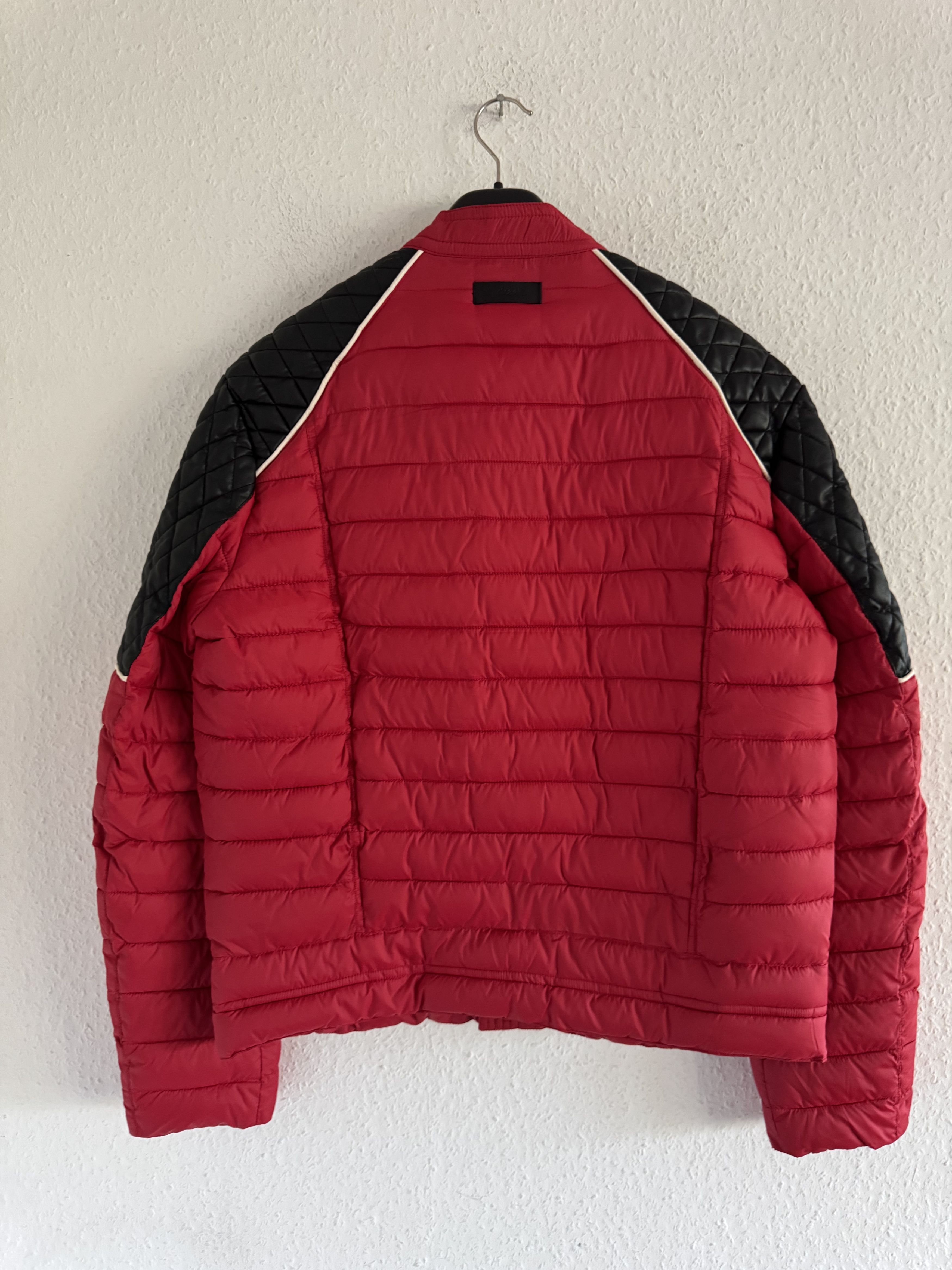 Just Cavalli Quilted Biker Down Jacket With Leather Shoulders Size US XXL / EU 58 / 5 - 13 Thumbnail