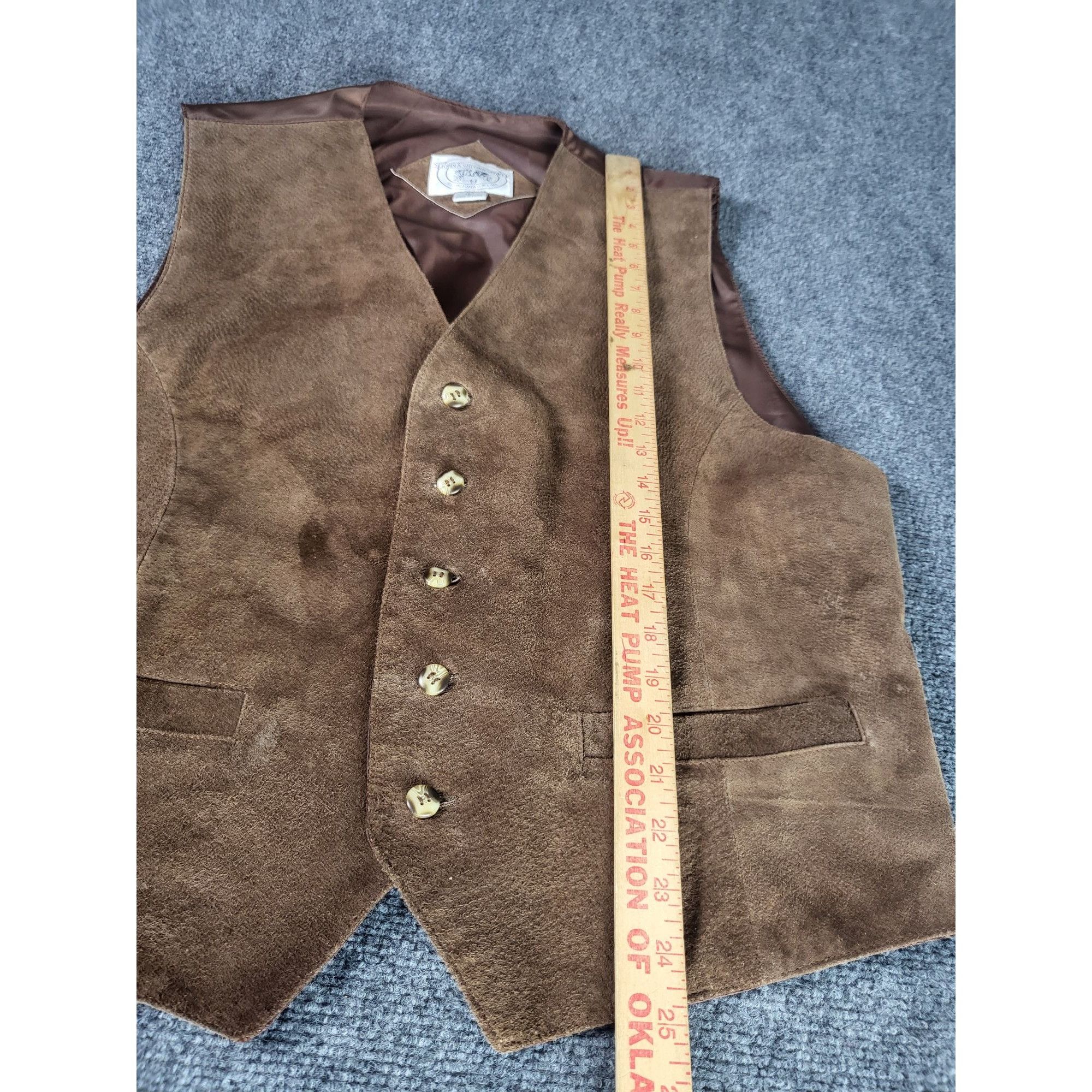 John Ashford Vintage John Ashford Sport Western Suede Leather Vest Men Sz Size US L / EU 52-54 / 3 - 3 Thumbnail