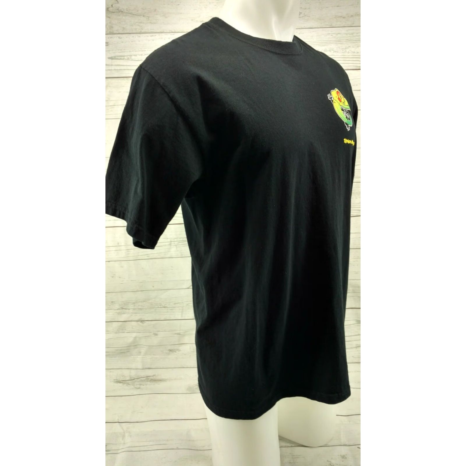 Vintage Caribbean Side Gecko Black T Shirt Men's L Crew Neck Short Sleeve Graphic Tee 100% Cotton Riviera Maya Mexico Vintage No Size US L / EU 52-54 / 3 - 6 Thumbnail
