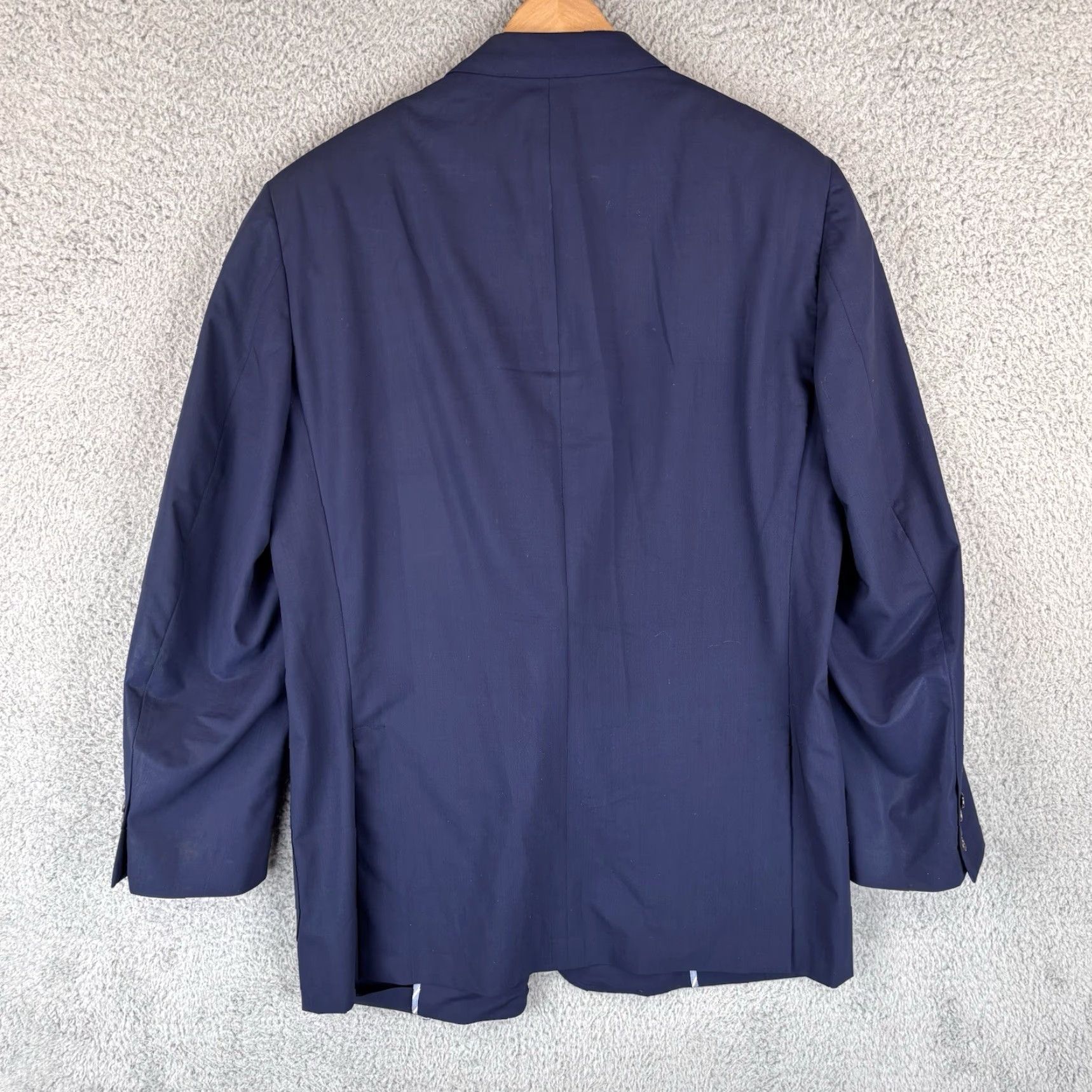 Vintage Samuelsohn Blazer Mens 46 Tall Navy 100% Wool Single-Breasted Notch Lapel Long Jacket Size 46R - 7 Thumbnail