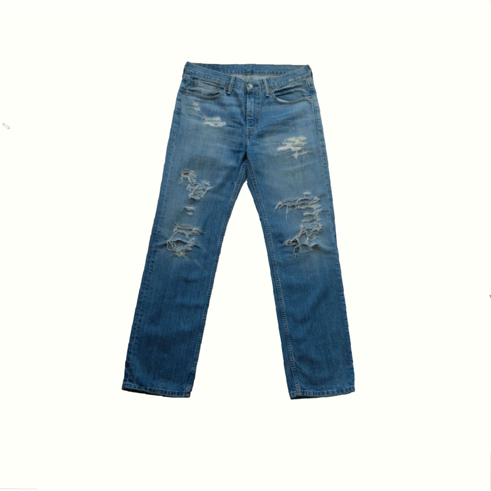 Levi's VINTAGE LEVI'S 514 JEANS 32x32 Distressed Blue 100% Cotton Mens Jeans 90s Style USA 9" Rise Size US 32 / EU 48 - 2 Thumbnail